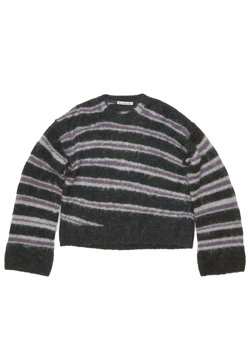 【ACNE STUDIOS】MOHAIR BLEND JUMPER S Acne Studios Mohair Blend Jumper - Dark Grey/Milange | Garmentory