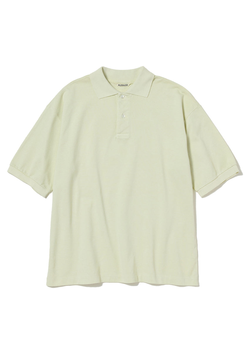 AURALEE - PIMA COTTON HEAVY PIQUE POLO PISTACHIO – SOLAR MTP