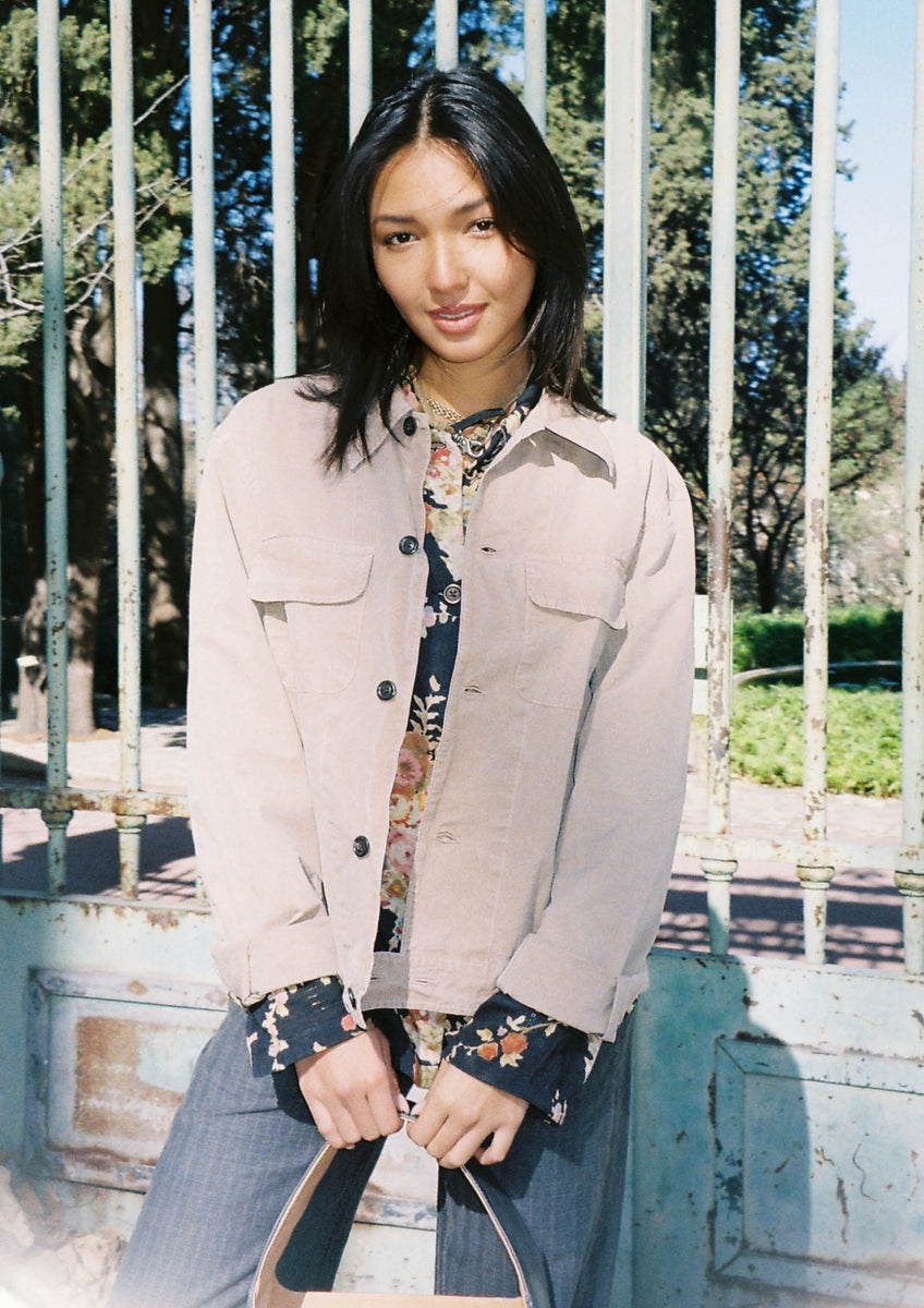 OUR LEGACY COACH JACKET DARK SAND RICH POPLIN