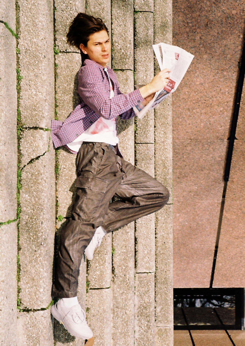 パンツ Our Legaay WAY TROUSER Brown Wash Out Our Legacy - Way Trouser Brown Wash Out Nylon