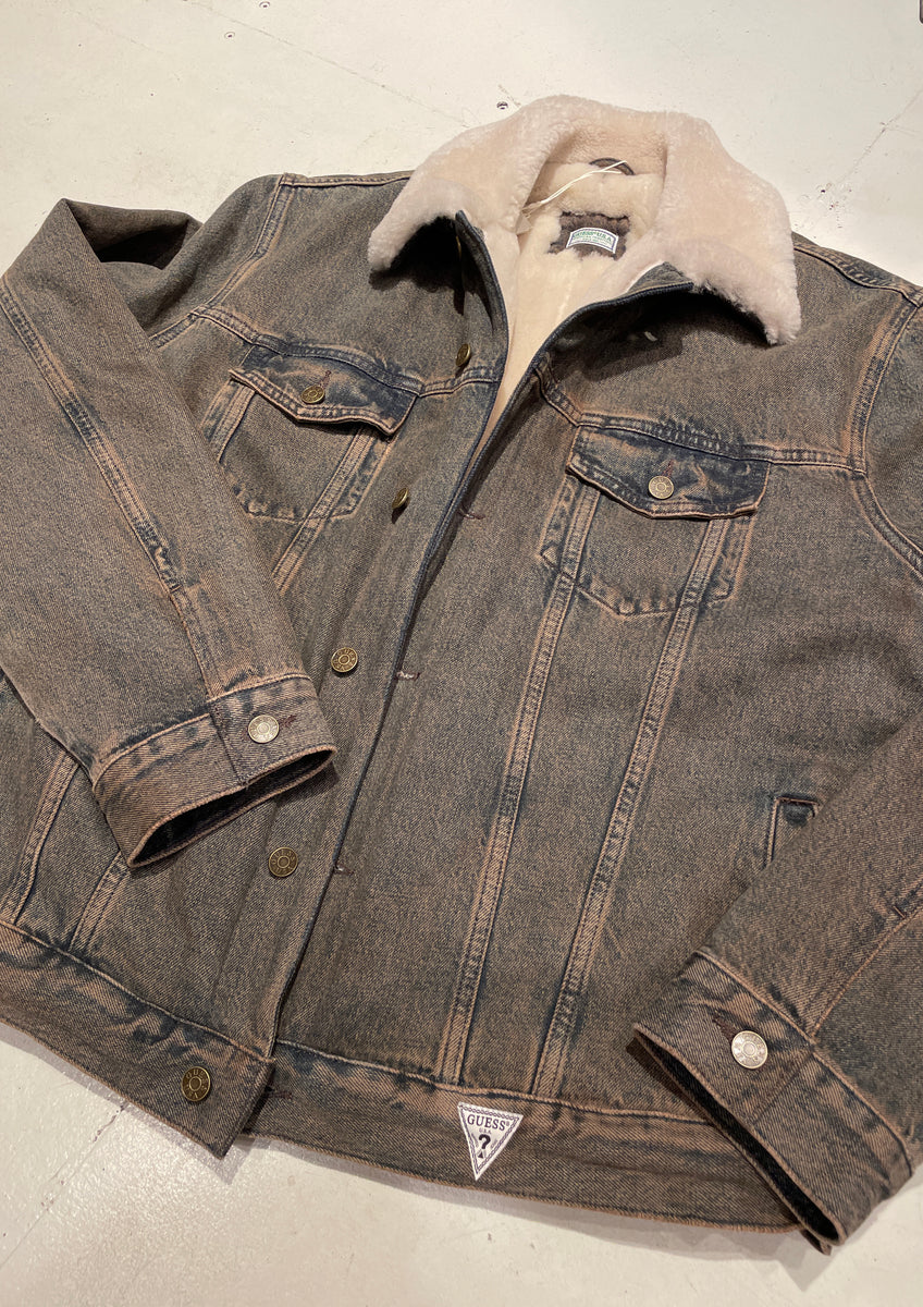 Guess sherpa jacket hot sale