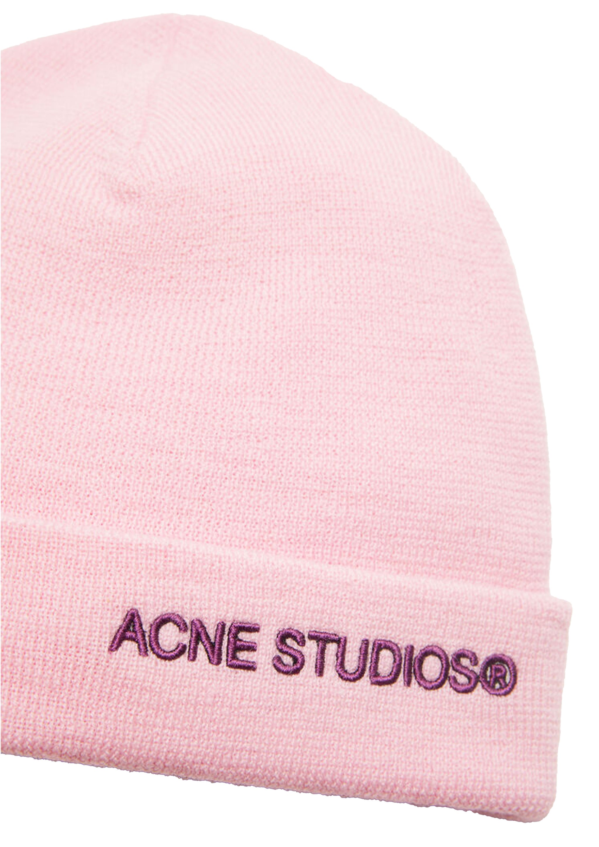 ACNE STUDIOS - LOGO BEANIE LIGHT PINK – SOLAR MTP
