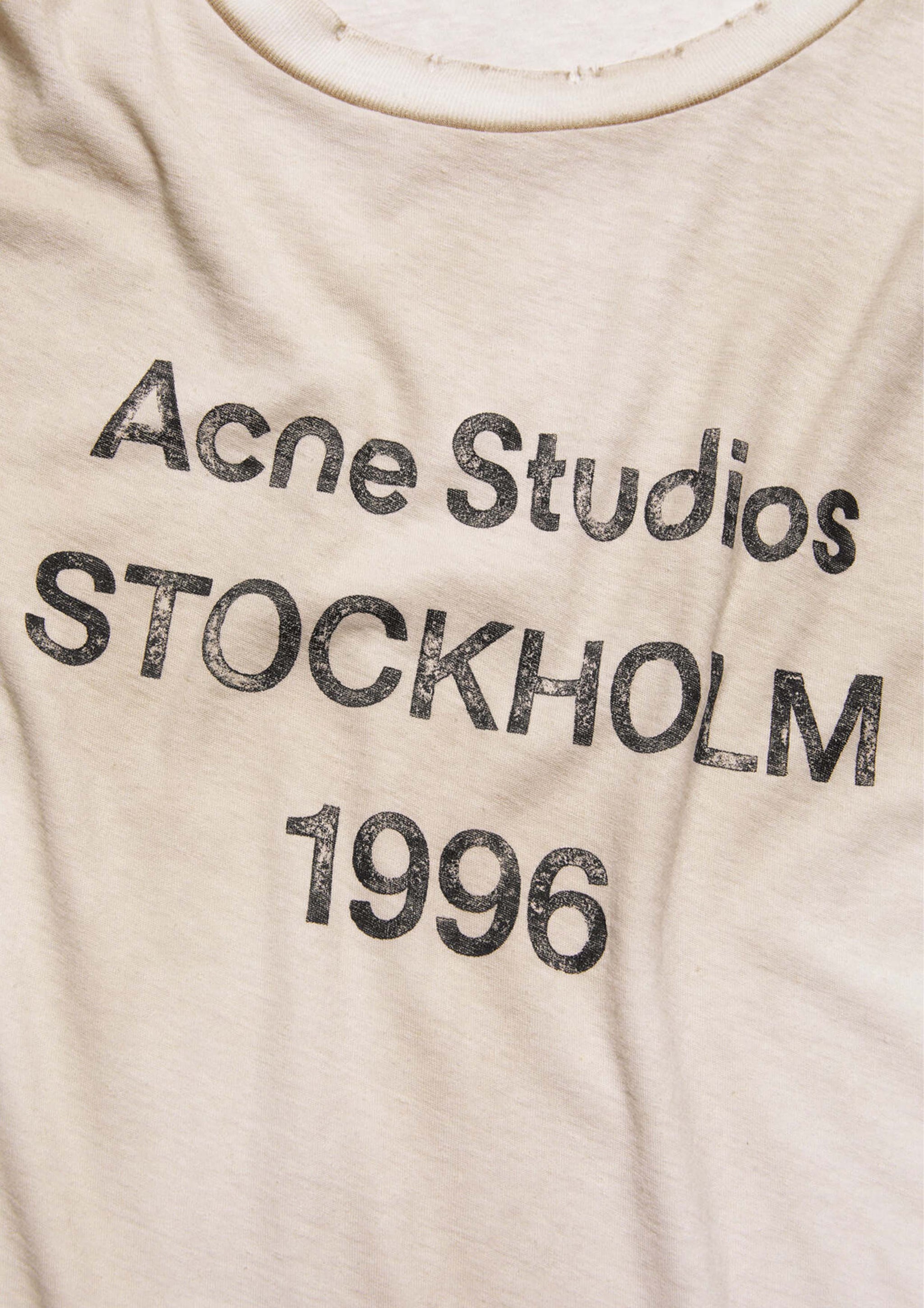 ACNE STUDIOS - LOGO T-SHIRT - RELAXED FIT DUSTY WHITE