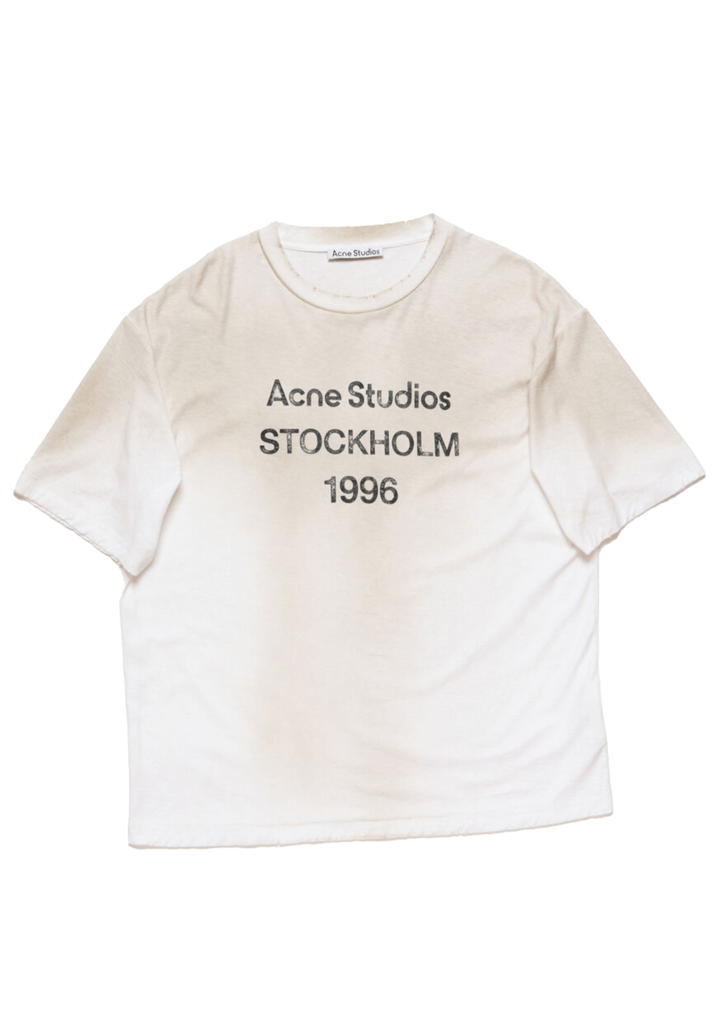 Acne Studios 1996 ホワイトTシャツ ACNE STUDIOS - LOGO T-SHIRT - RELAXED FIT DUSTY WHITE