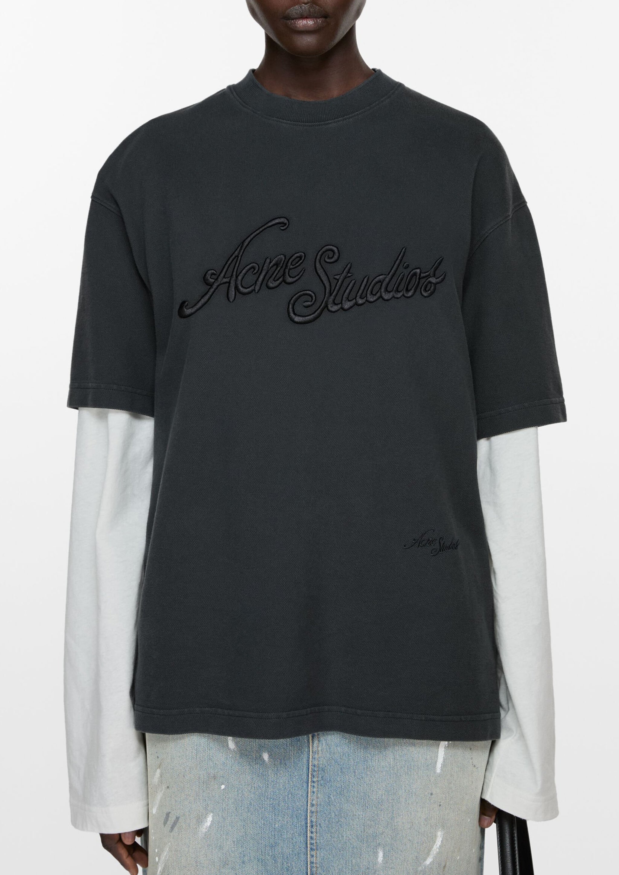 ACNE STUDIOS - LOGO T-SHIRT - RELAXED FIT FADED BLACK