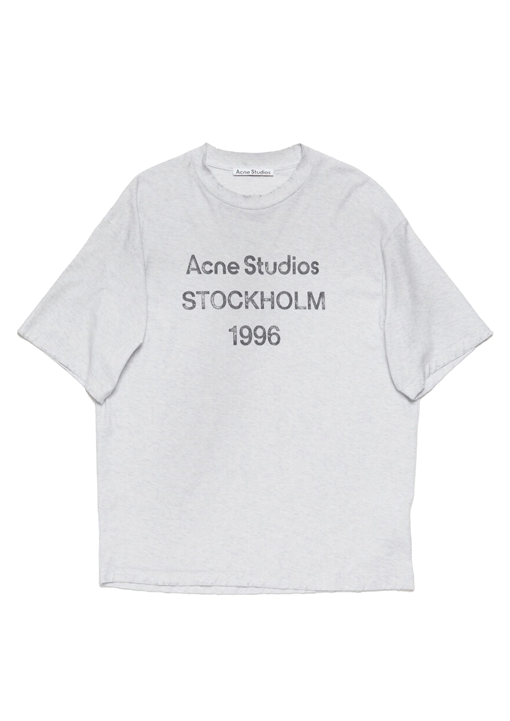 Tシャツ・カットソー Acne Studios Pale Grey Melange Cotton T-Shirt With Logo Acne Studios - T-shirt - regular fit - Pale Grey Melange