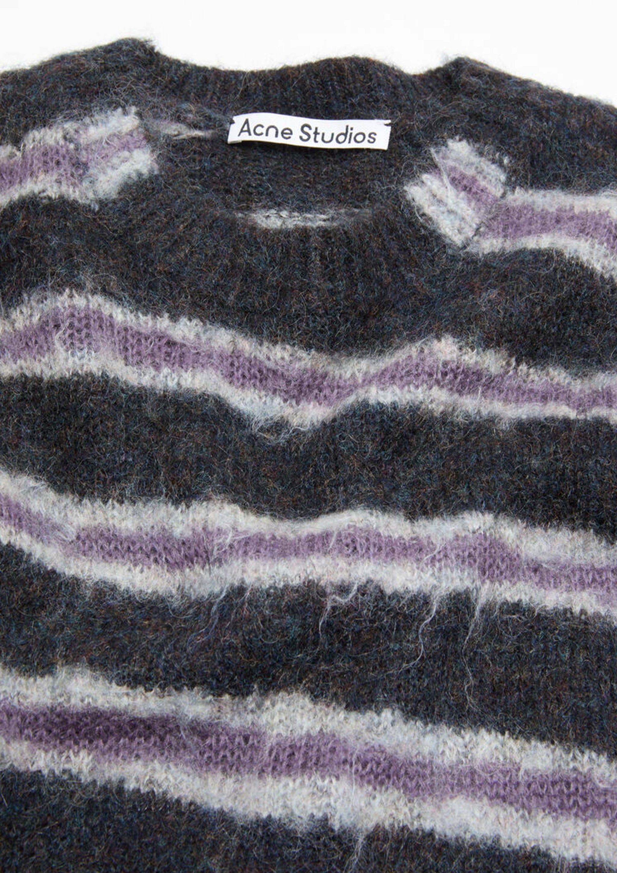 ACNE STUDIOS - MOHAIR BLEND JUMPER DARK GREY MELANGE / MULTI