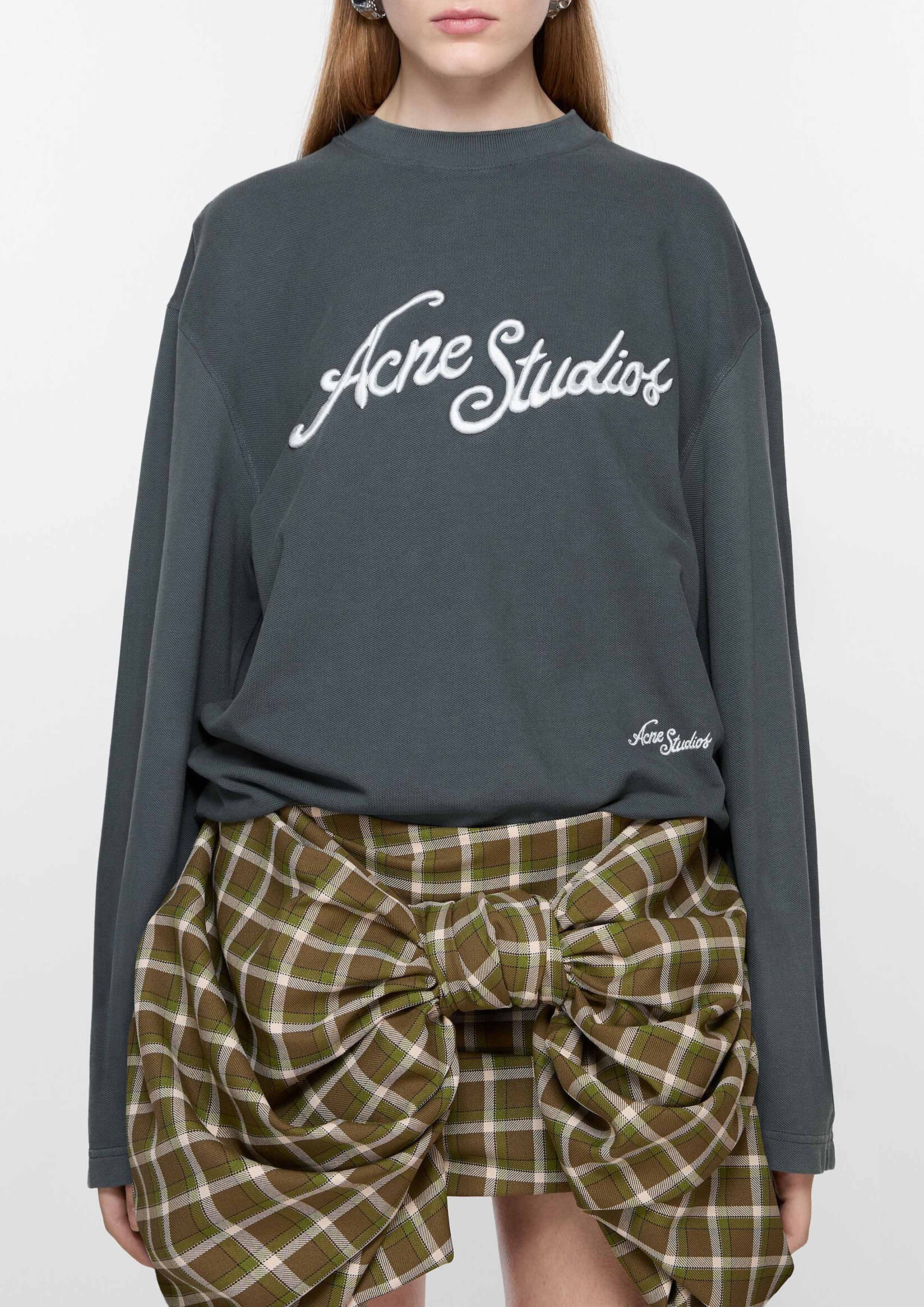 ACNE STUDIOS - T-SHIRT LOGO - RELAXED FIT FADED GREY – SOLAR MTP
