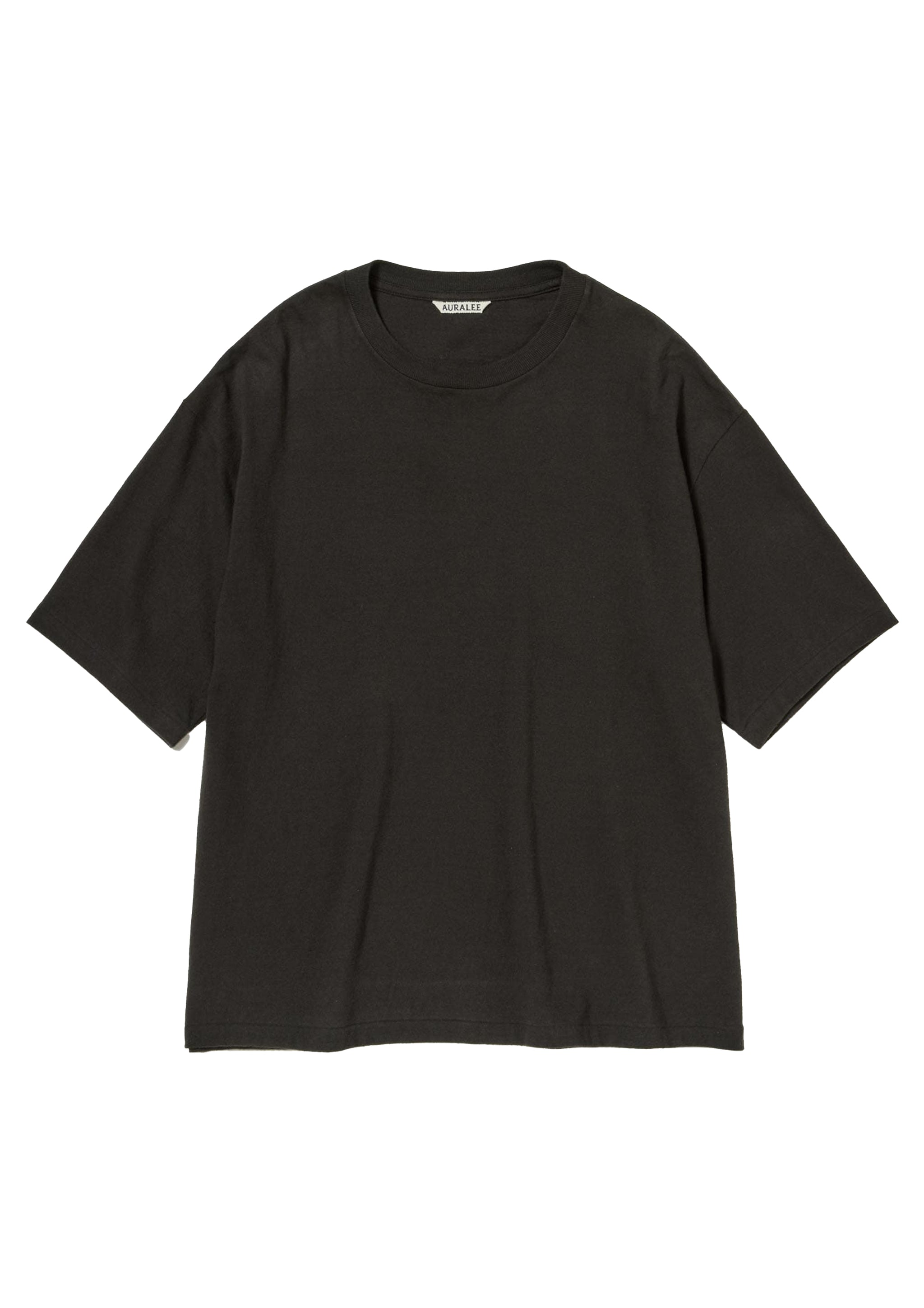 AURALEE - BRUSHED ORGANIC COTTON JERSEY TEE INK BLACK – SOLAR MTP