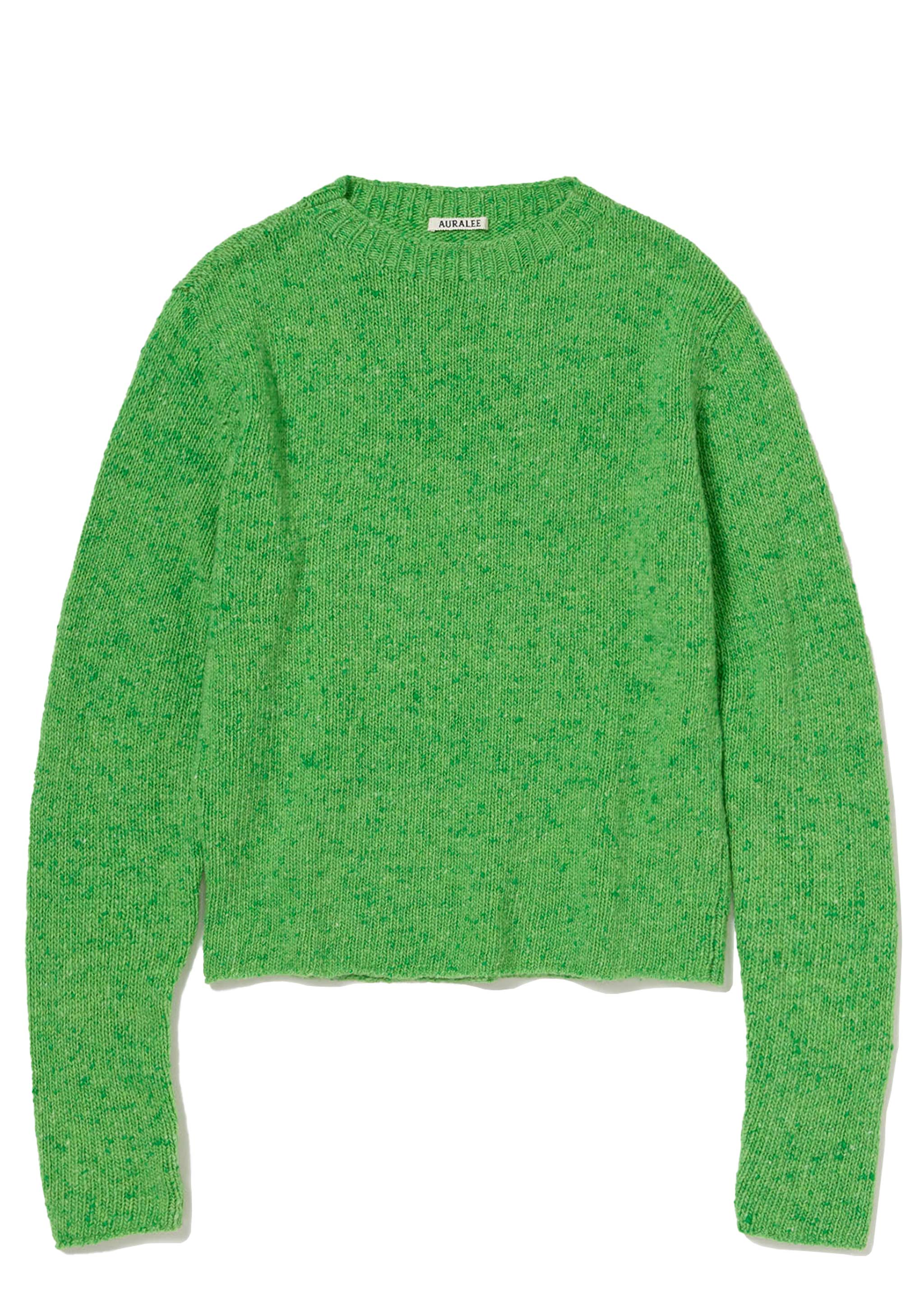 AURALEE - CASHMERE MELANGE KNIT P/O TOP GREEN – SOLAR MTP