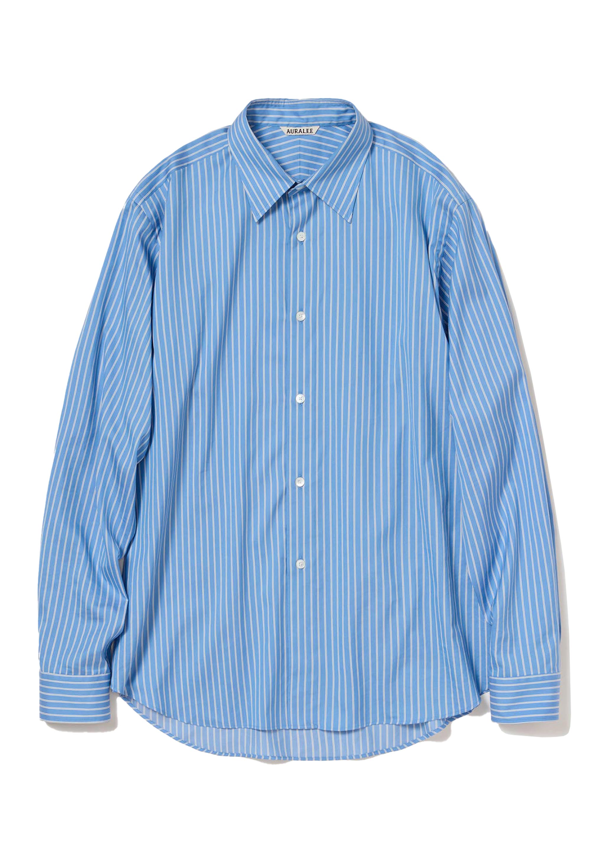 トップス AURALEE 25AW COTTON SILK STRIPE SHIRT 4 AURALEE - COTTON SILK STRIPE SHIRT BLUE STRIPE – SOLAR MTP