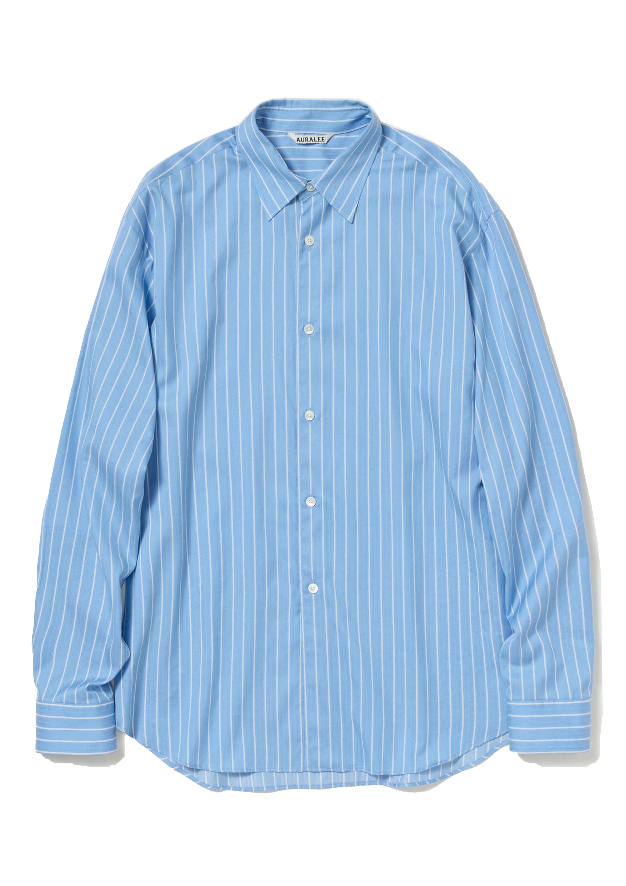 トップス AURALEE COTTON SILK STRIPE SHIRT SAX AURALEE - COTTON SILK STRIPE SHIRT SAX BLUE STRIPE – SOLAR MTP