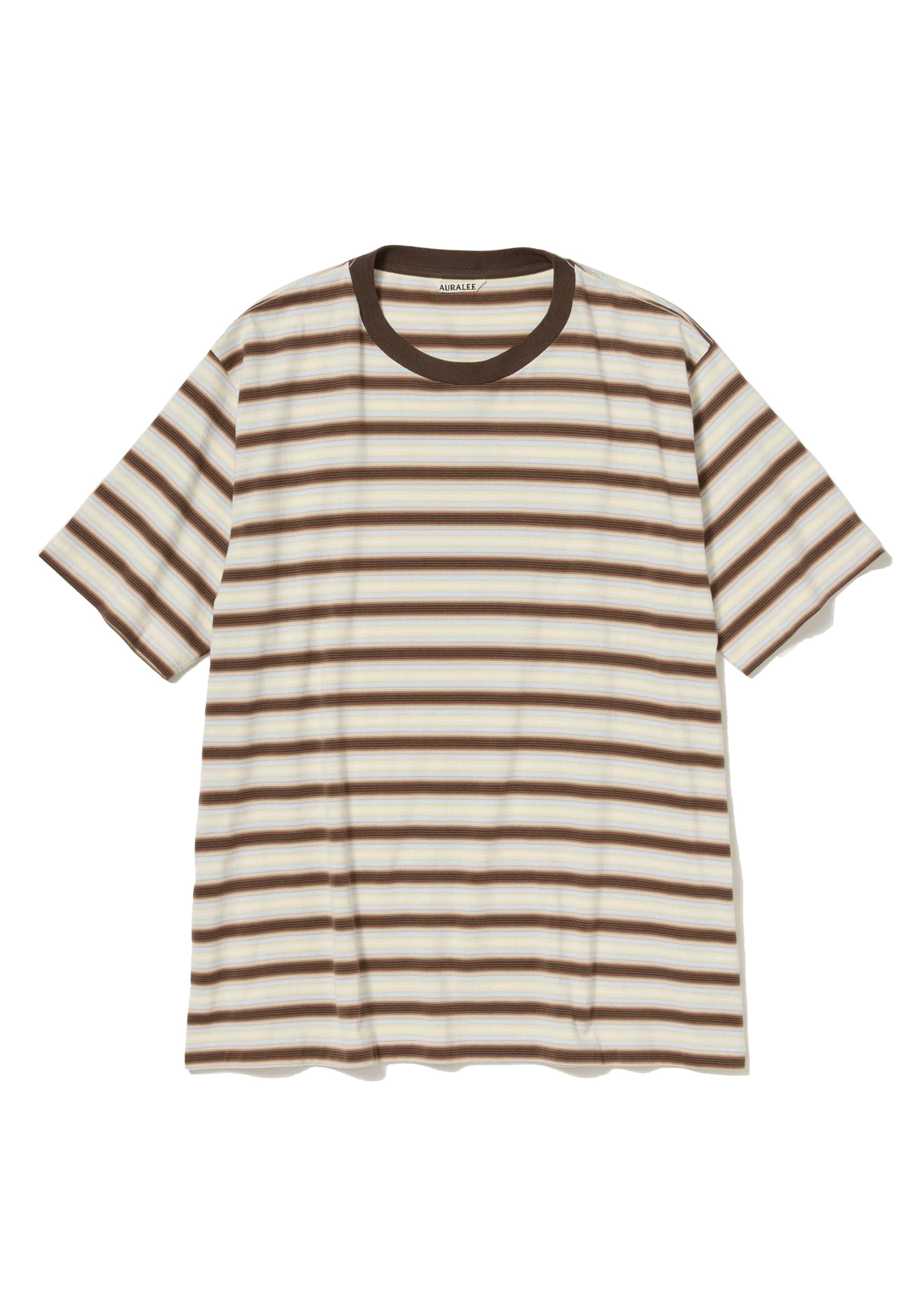 AURALEE - GRADIENT STRIPE JERSEY TEE FADE BROWN STRIPE – SOLAR MTP