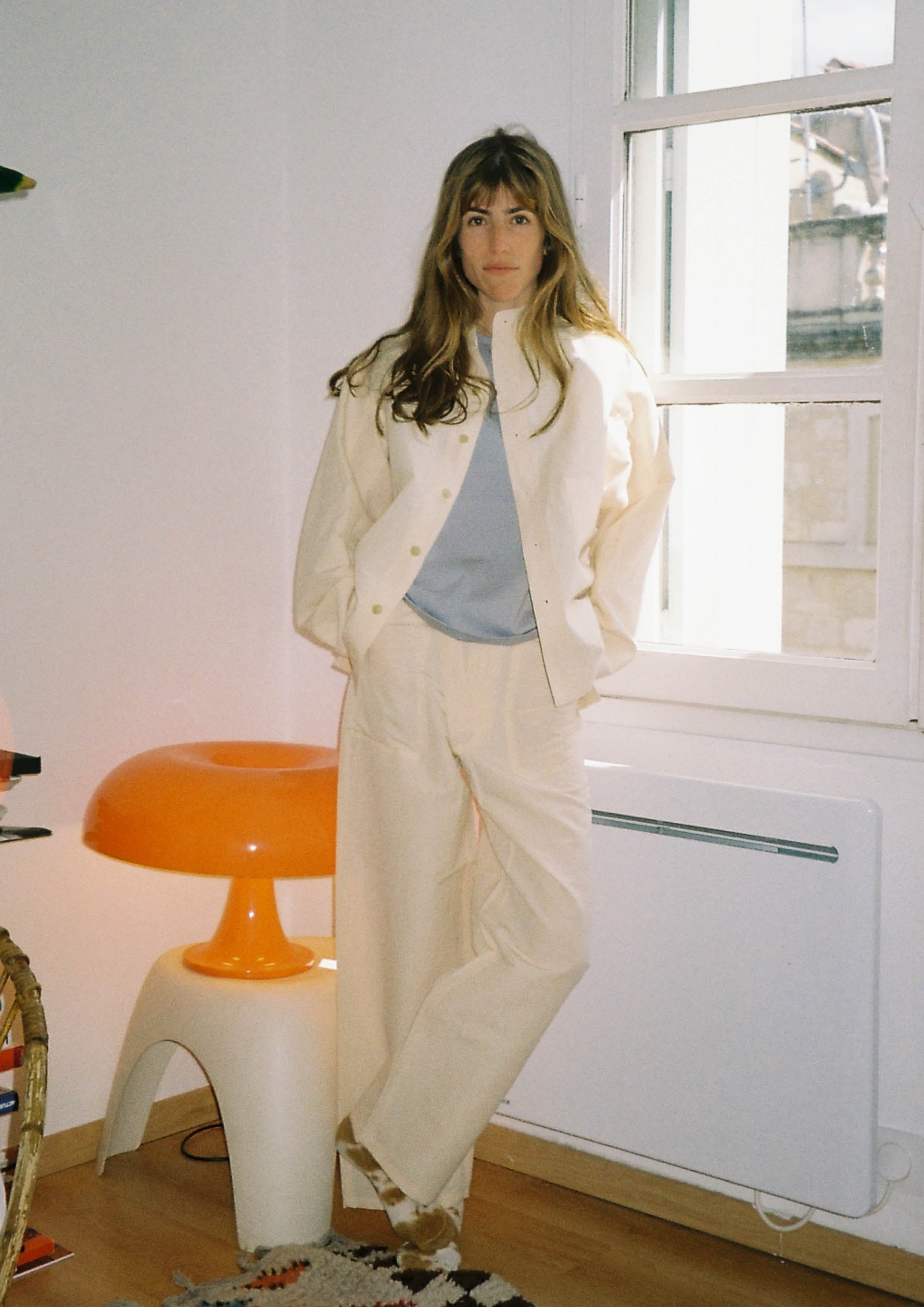 AURALEE - HIGH DENSITY FINX LINEN WEATHER SHIRT BLOUSON ECRU