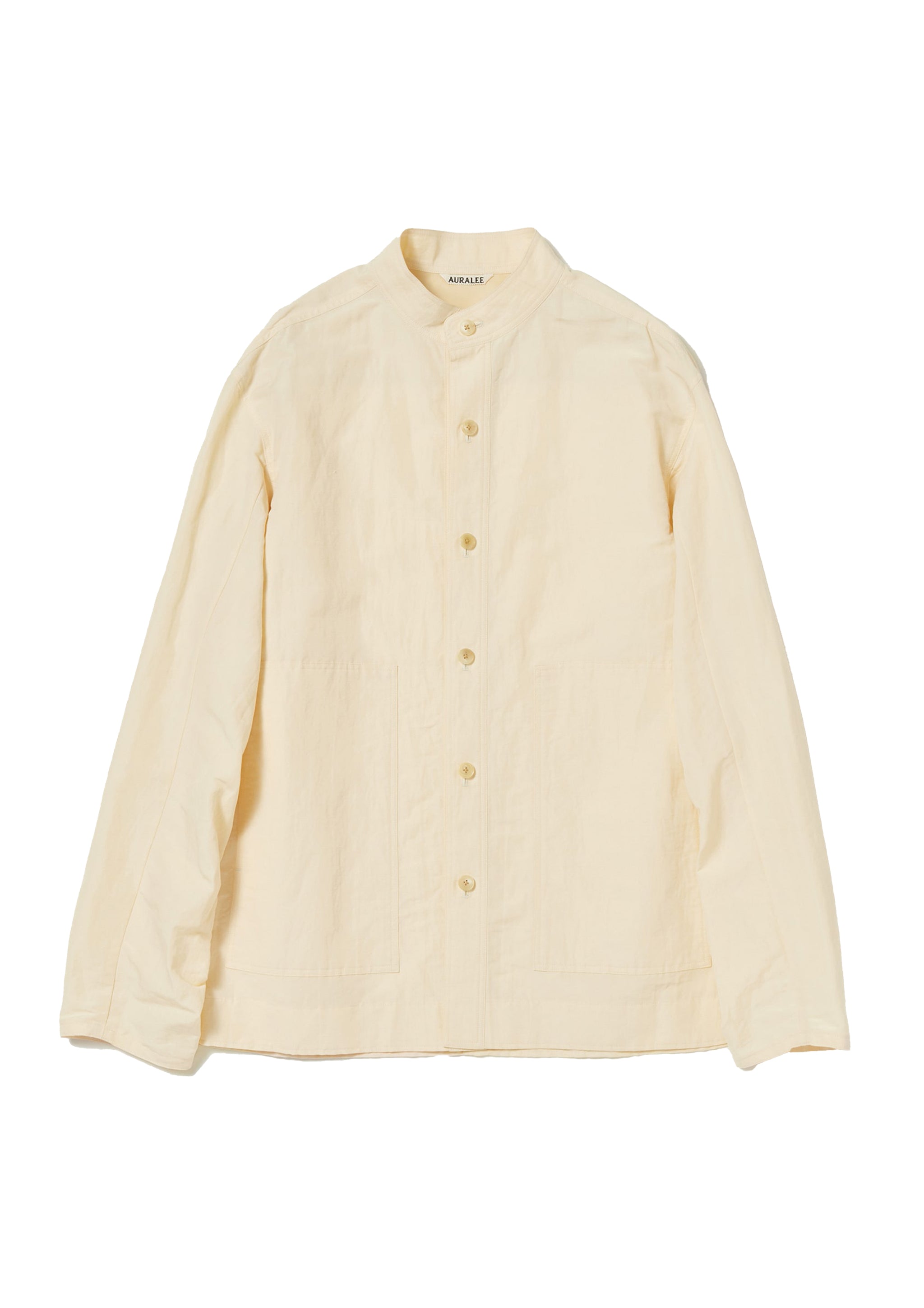 AURALEE - HIGH DENSITY FINX LINEN WEATHER SHIRT BLOUSON ECRU