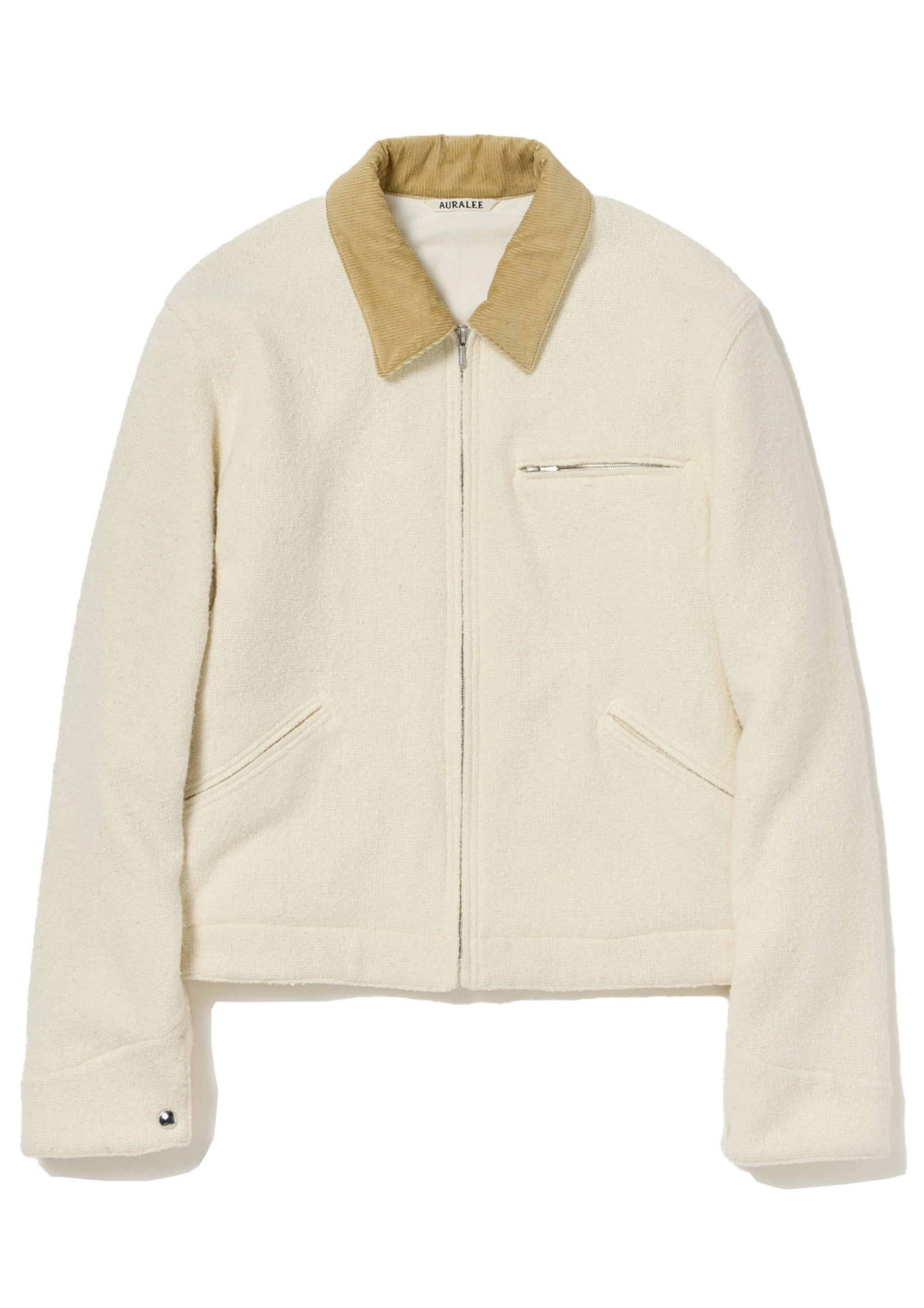新品 AURALEE SPUN TWEED ZIP BLOUSON 4 AURALEE - HOMESPUN TWEED ZIP BLOUSON IVORY WHITE – SOLAR MTP