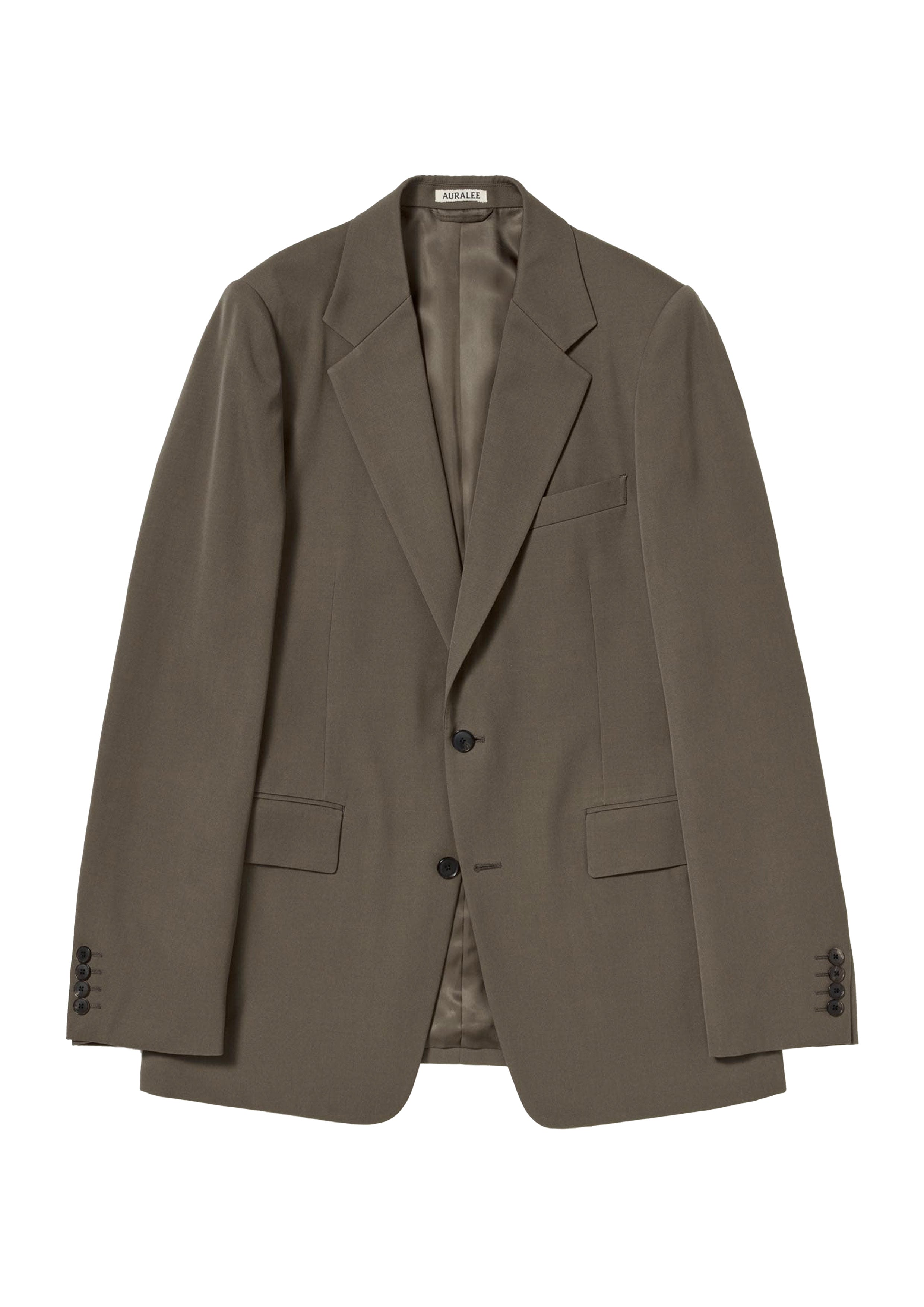 AURALEE - LIGHT WOOL MAX GABARDINE JACKET DARK OLIVE BROWN – SOLAR MTP