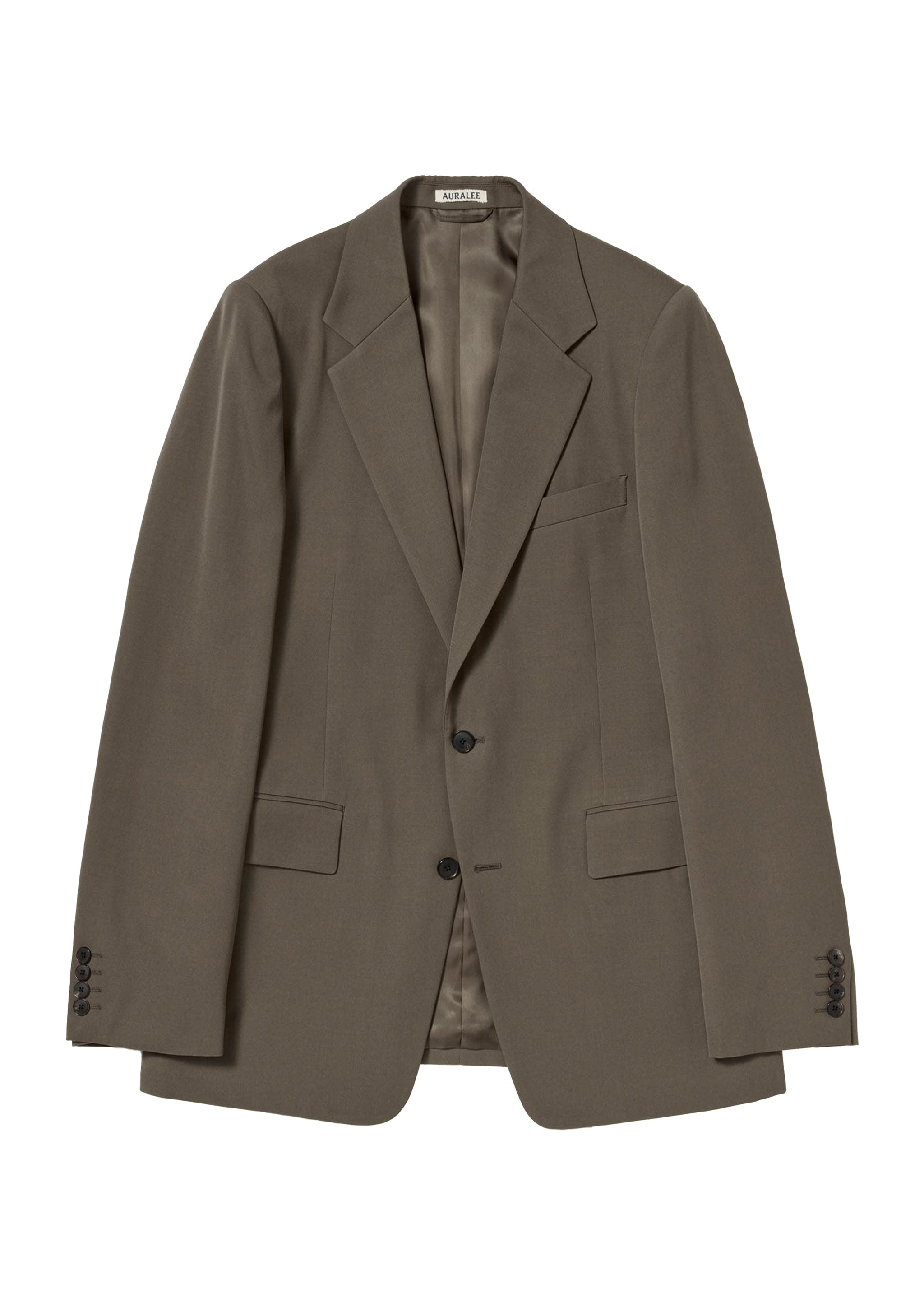 AURALEE - LIGHT WOOL MAX GABARDINE JACKET DARK OLIVE BROWN – SOLAR MTP