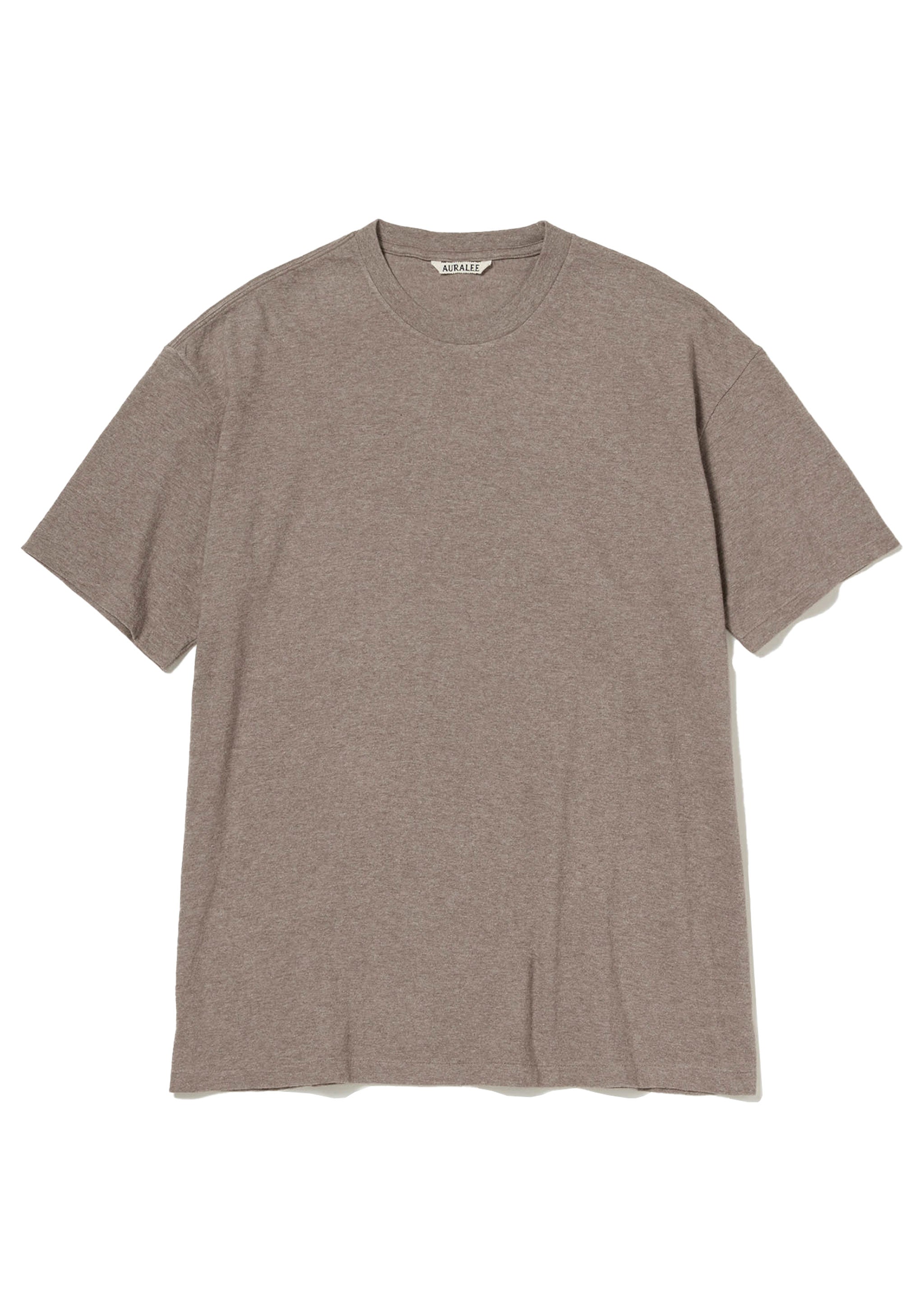 AURALEE - SEAMLESS CREW NECK TEE TOP BROWN – SOLAR MTP