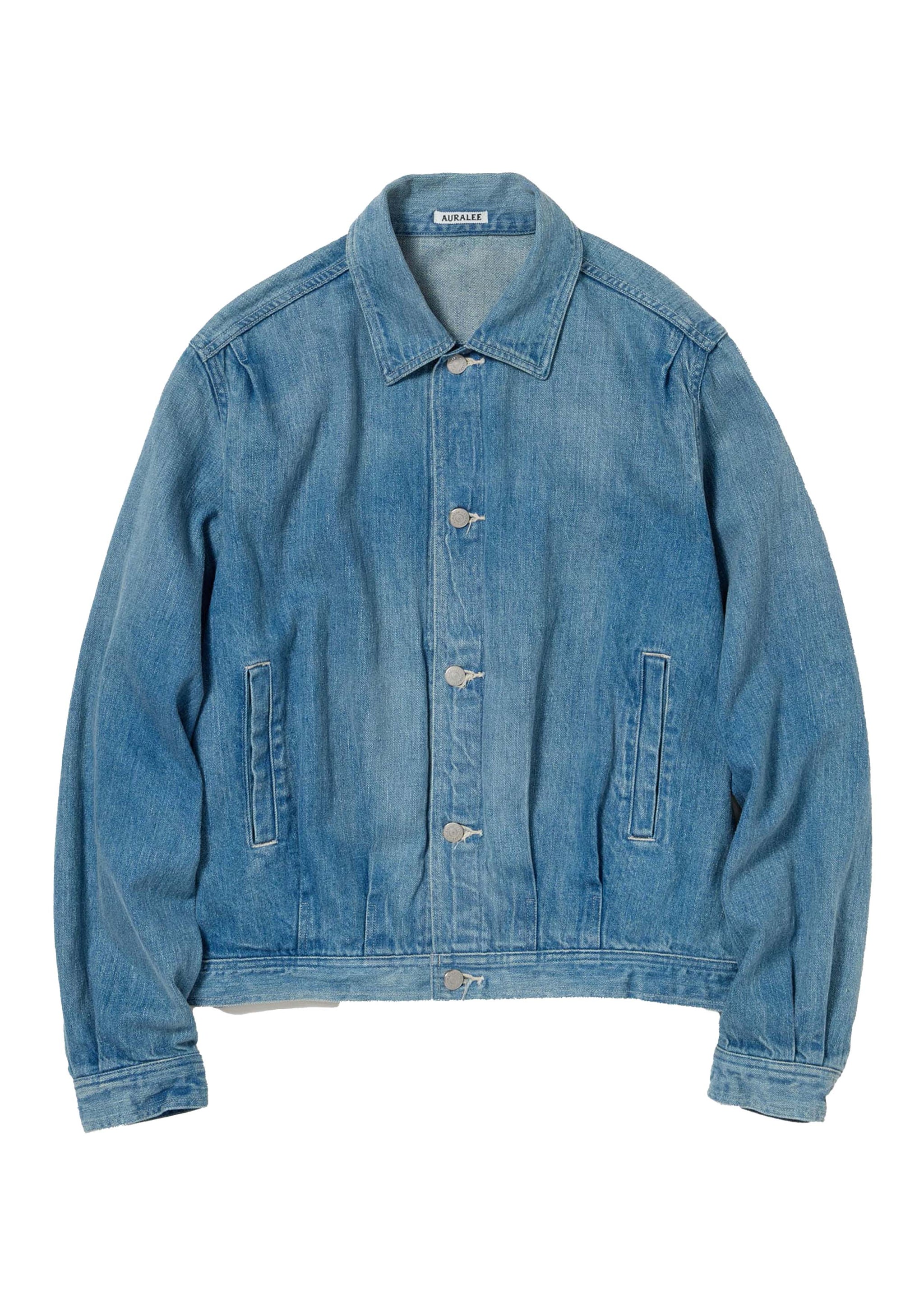 AURALEE - SELVEDGE FADED LIGHT DENIM BLOUSON LIGHT INDIGO