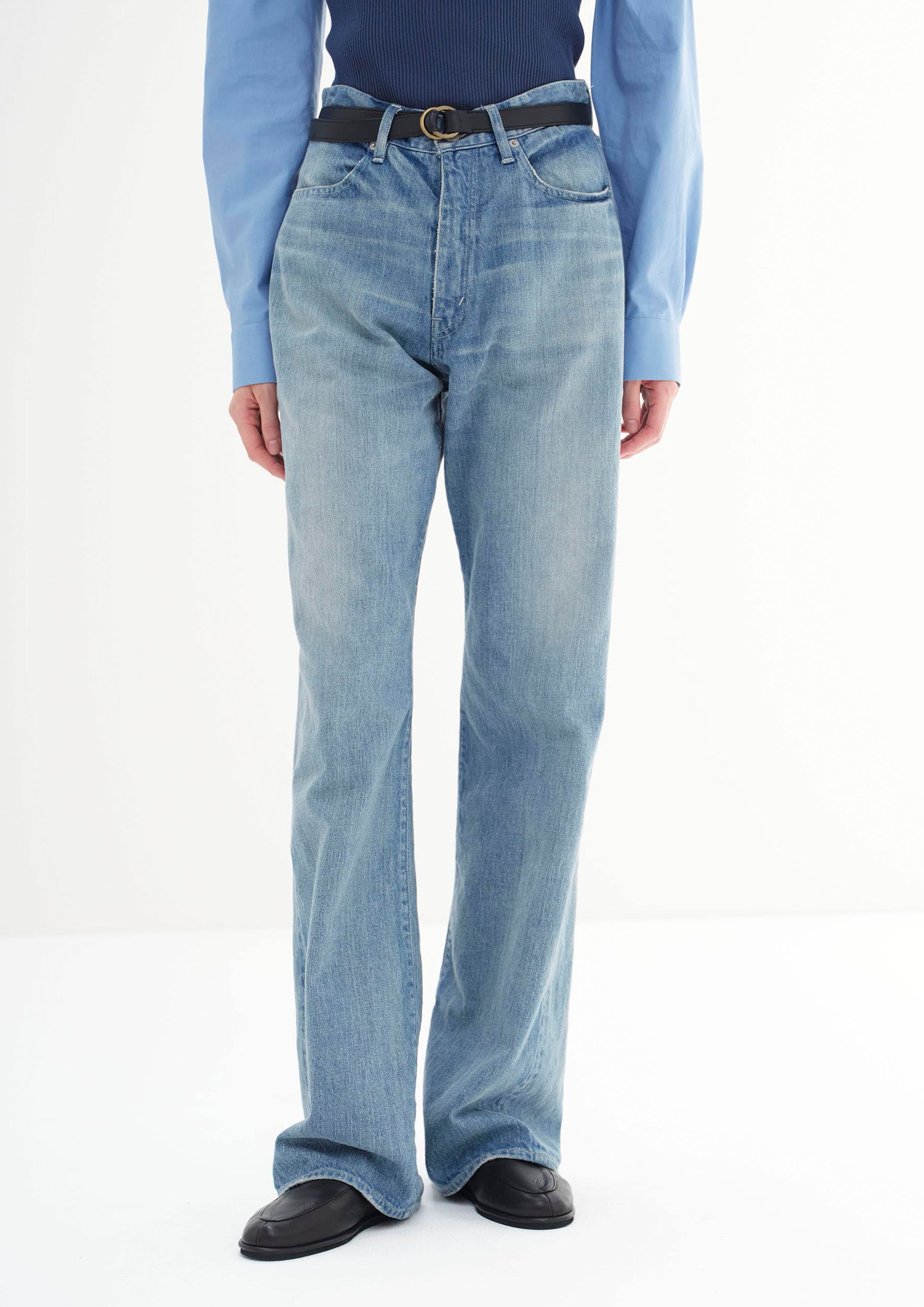 (美品)AURALEE SELVEDGE FADED LIGHT DENIM Auralee Selvedge Faded Light Denim Wide Pants Light indigo
