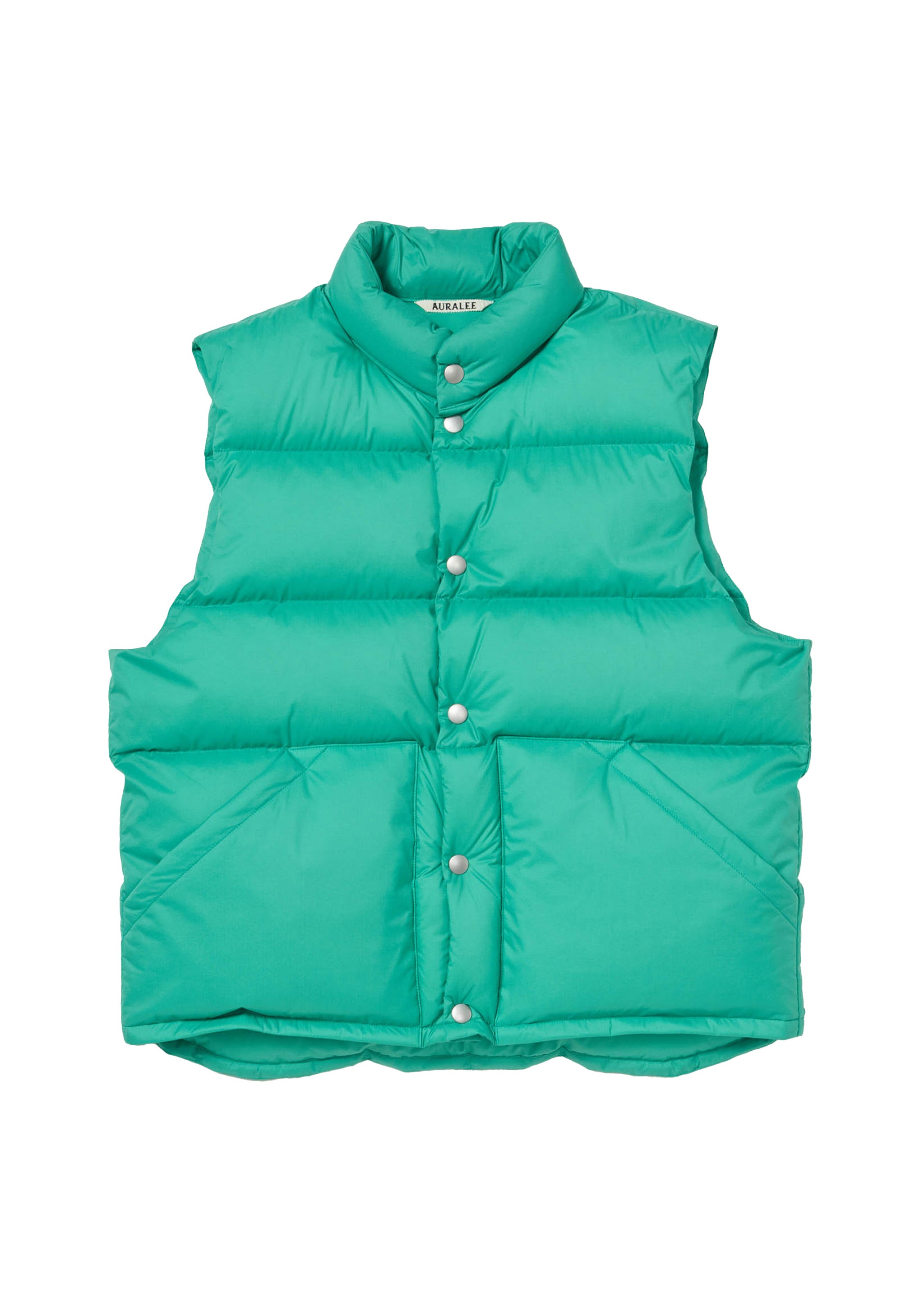 AURALEE - SUPER LIGHT NYLON RIPSTOP DOWN VEST JADE GREEN – SOLAR MTP