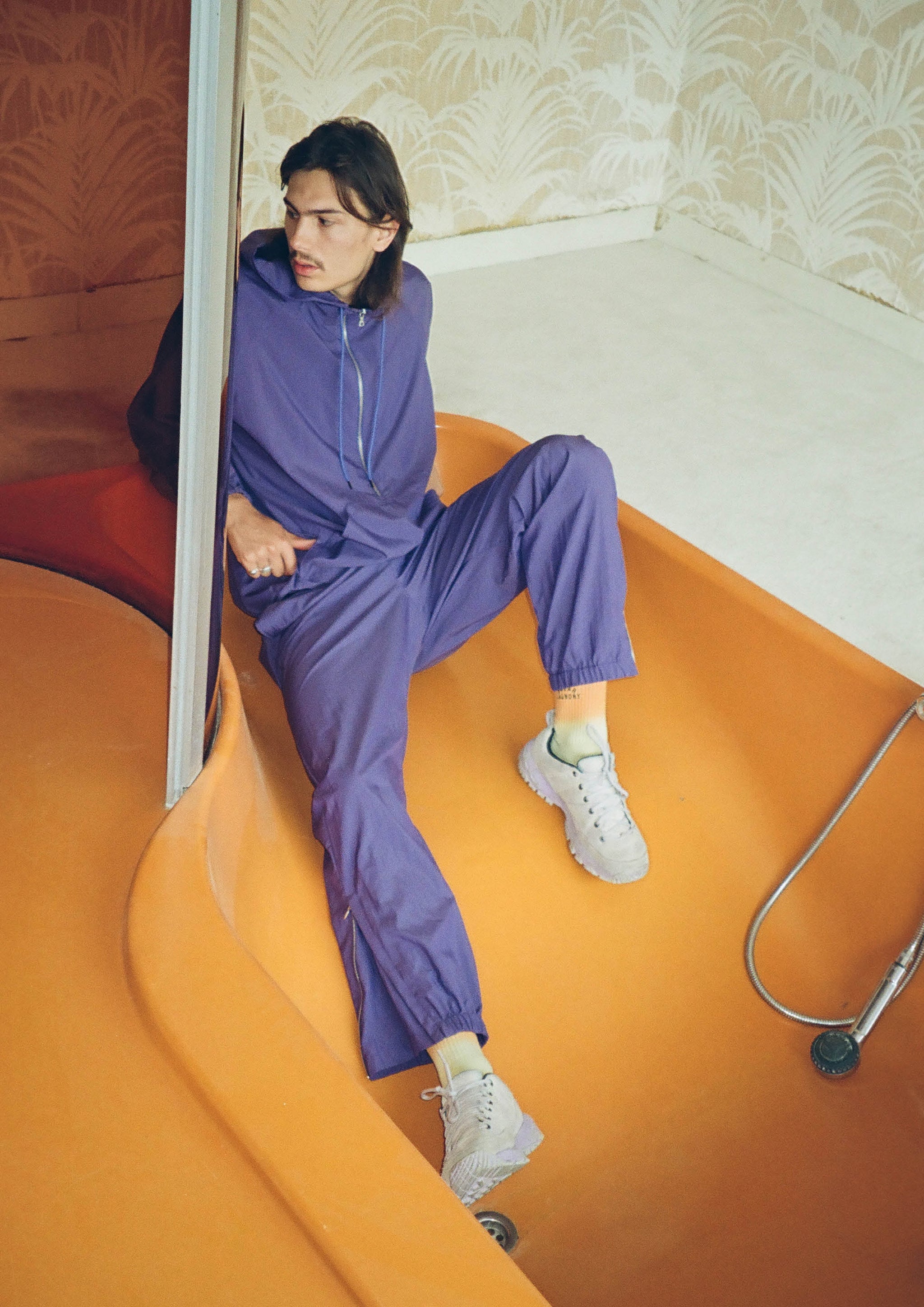 AURALEE - WASHED COTTON NYLON WEATHER EASY PANTS