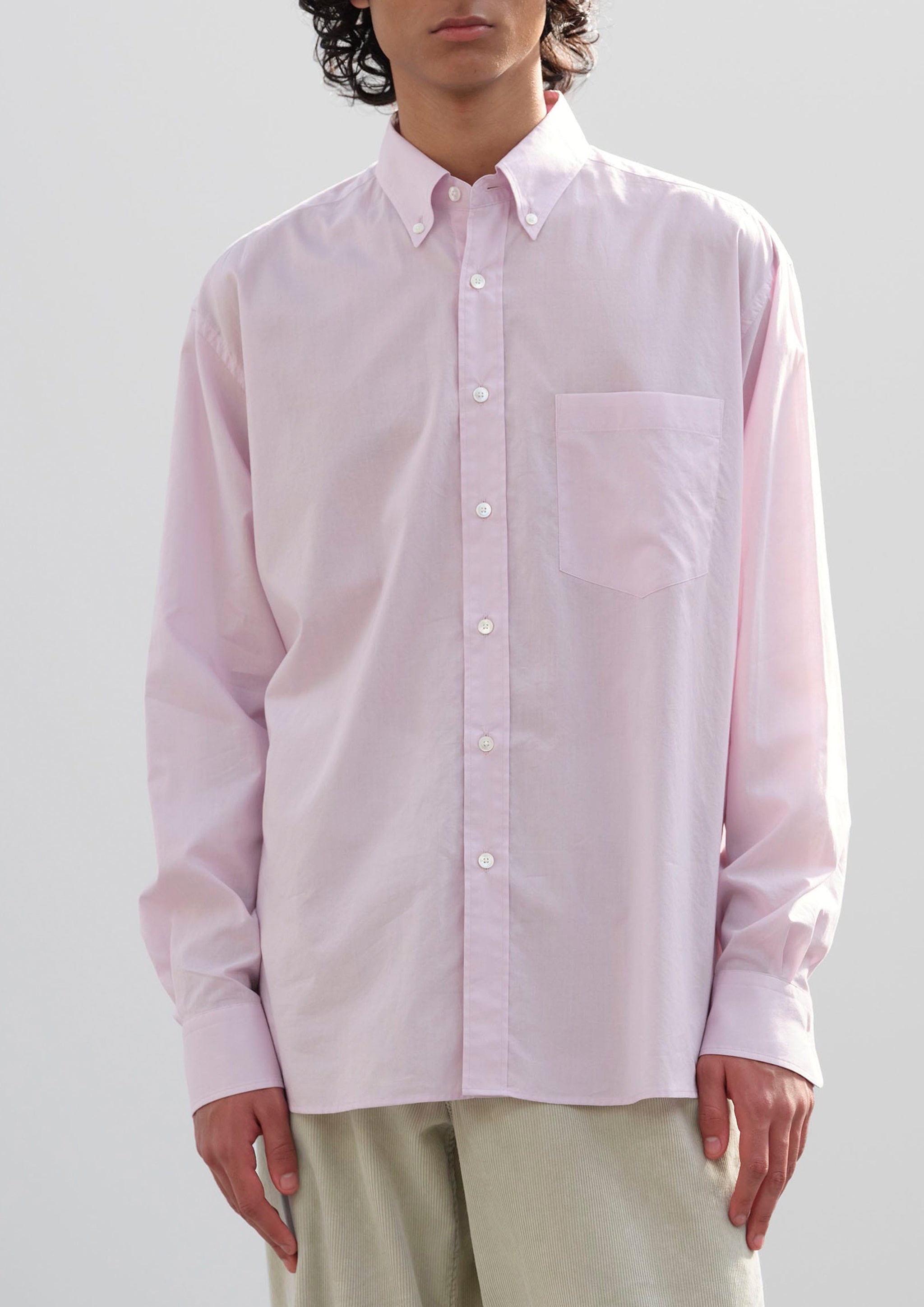 トップス AURALEE WASHED FINX TYPEWRITER SHIRT AURALEE - WASHED FINX TYPEWRITER BUTTON DOWN SHIRT LIGHT