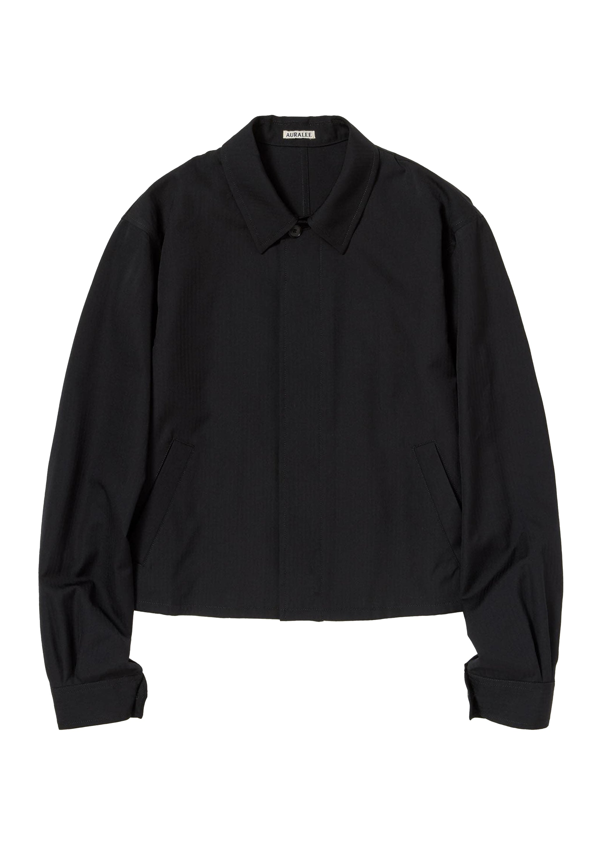 AURALEE - WOOL HERRINGBONE BLOUSON BLACK – SOLAR MTP