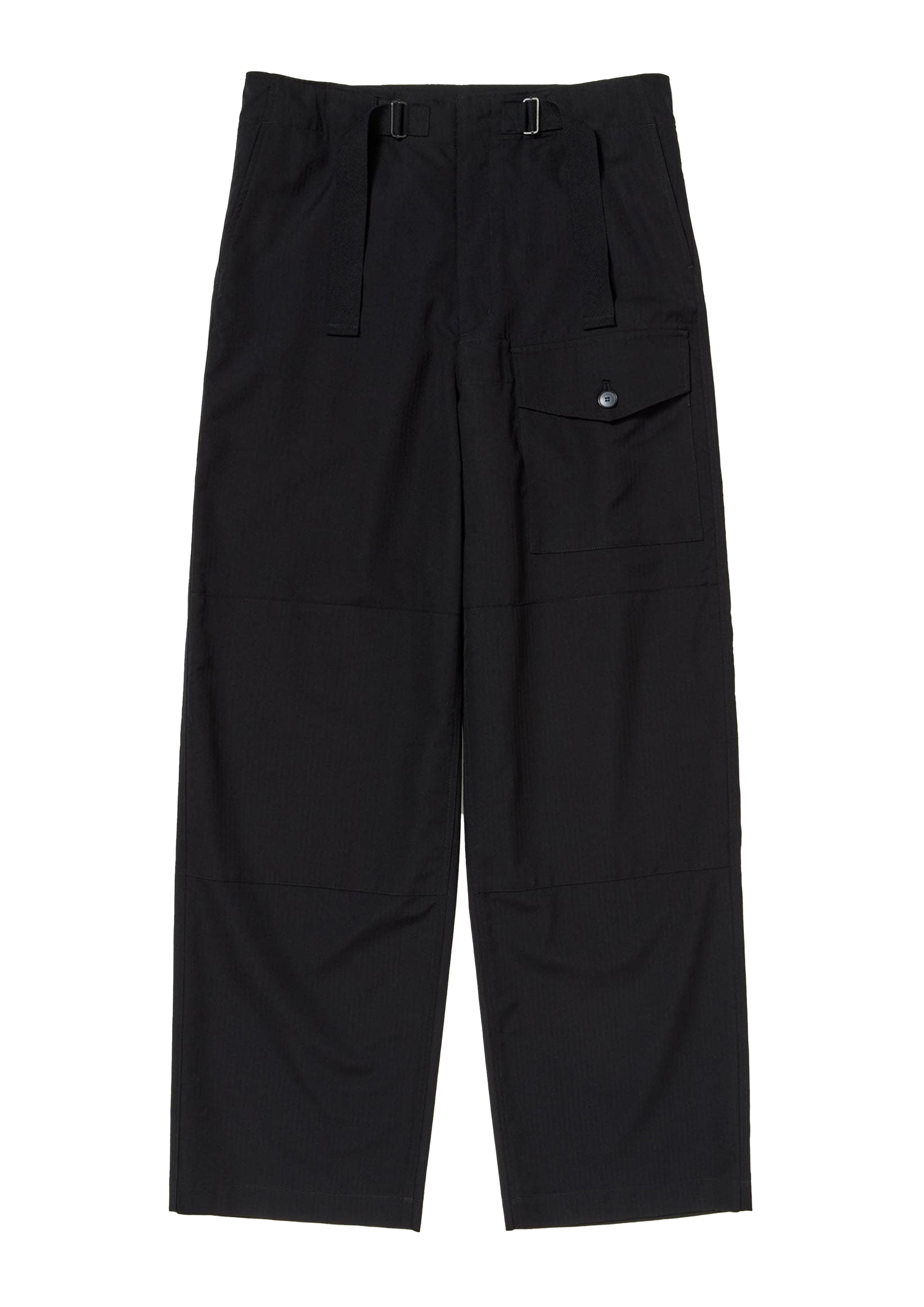 AURALEE - WOOL HERRINGBONE CARGO PANTS BLACK – SOLAR MTP