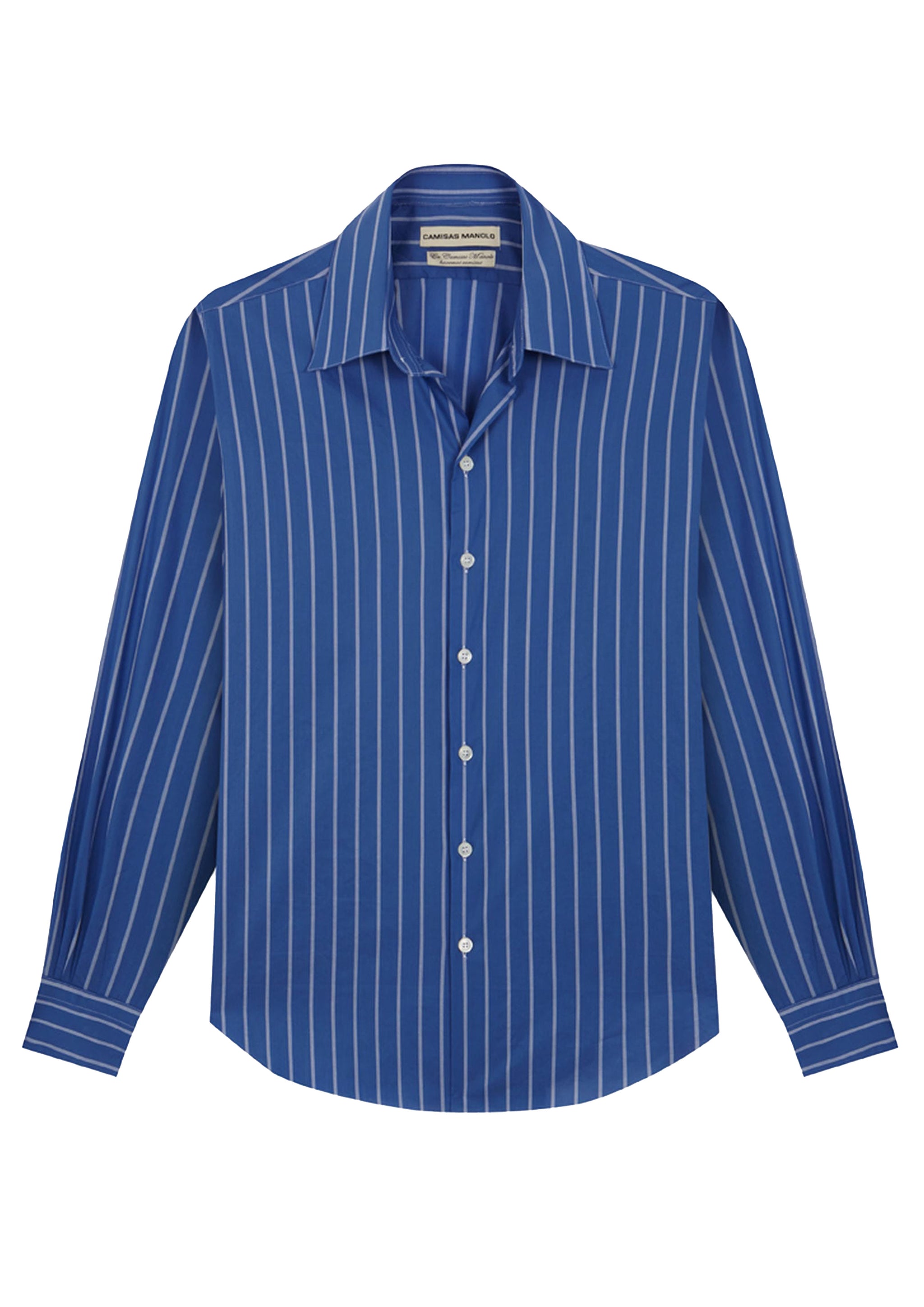 CAMISAS MANOLO - NORMAL SHIRT DARK BLUE WHITE STRIPES – SOLAR MTP