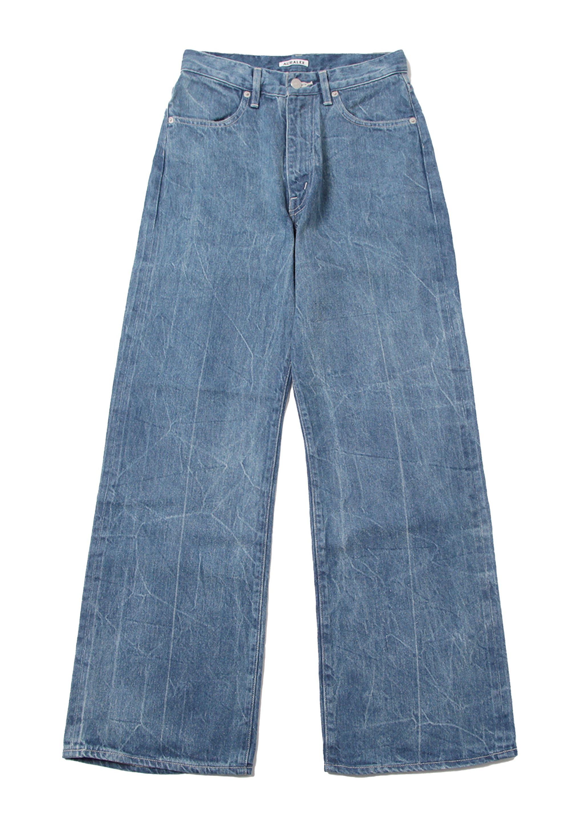 最終【希少】AURALEE SELVEDGE LIGHT DENIM PANTS Auralee Selvedge Faded Light Denim Pants in Indigo Curated