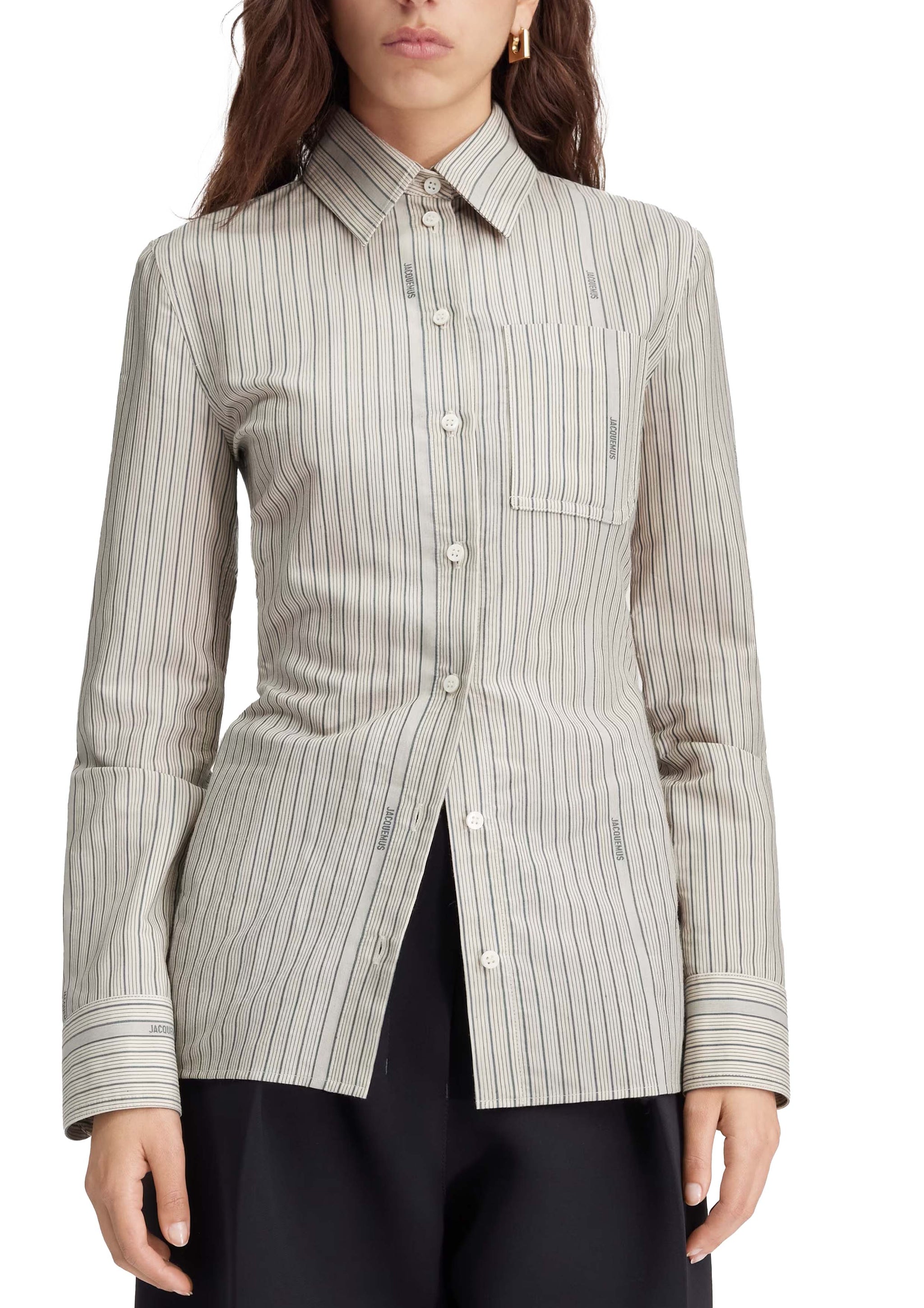 JACQUEMUS - LA CHEMISE DE COSTUME JACQUARD GREEN/BEIGE – SOLAR MTP