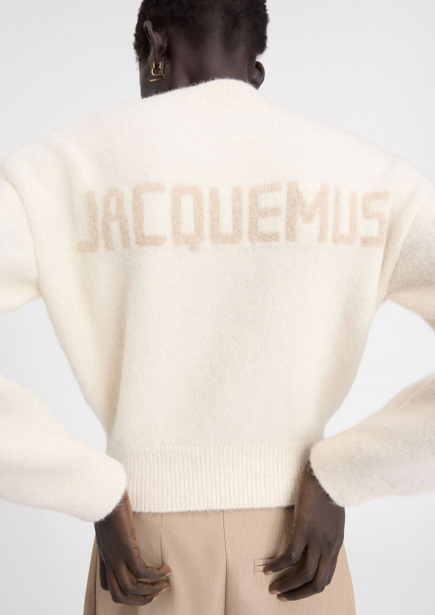 Pull Jacquemus "La Maille" Beige Avec Logo - Taille XS - Occasion En Parfait état