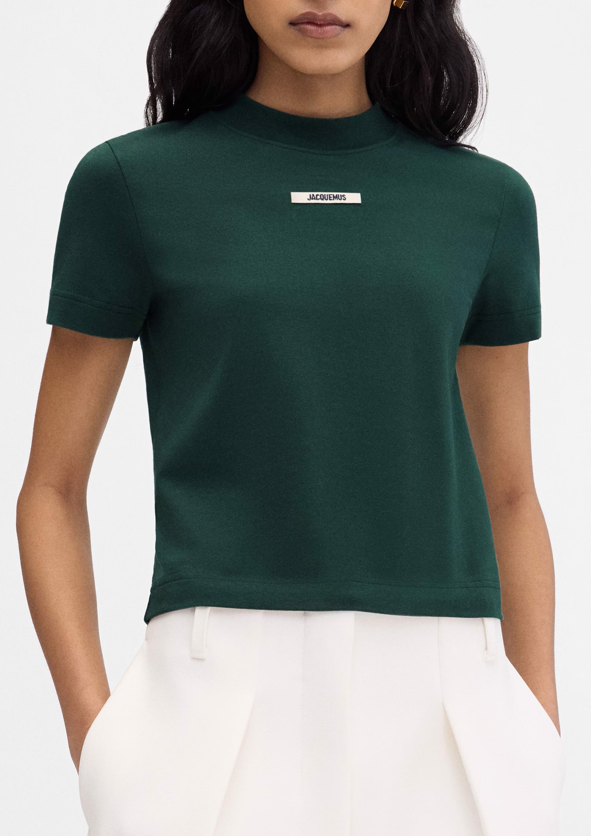 JACQUEMUS - LE T-SHIRT GROS GRAIN DARK GREEN 2 WOMEN – SOLAR MTP