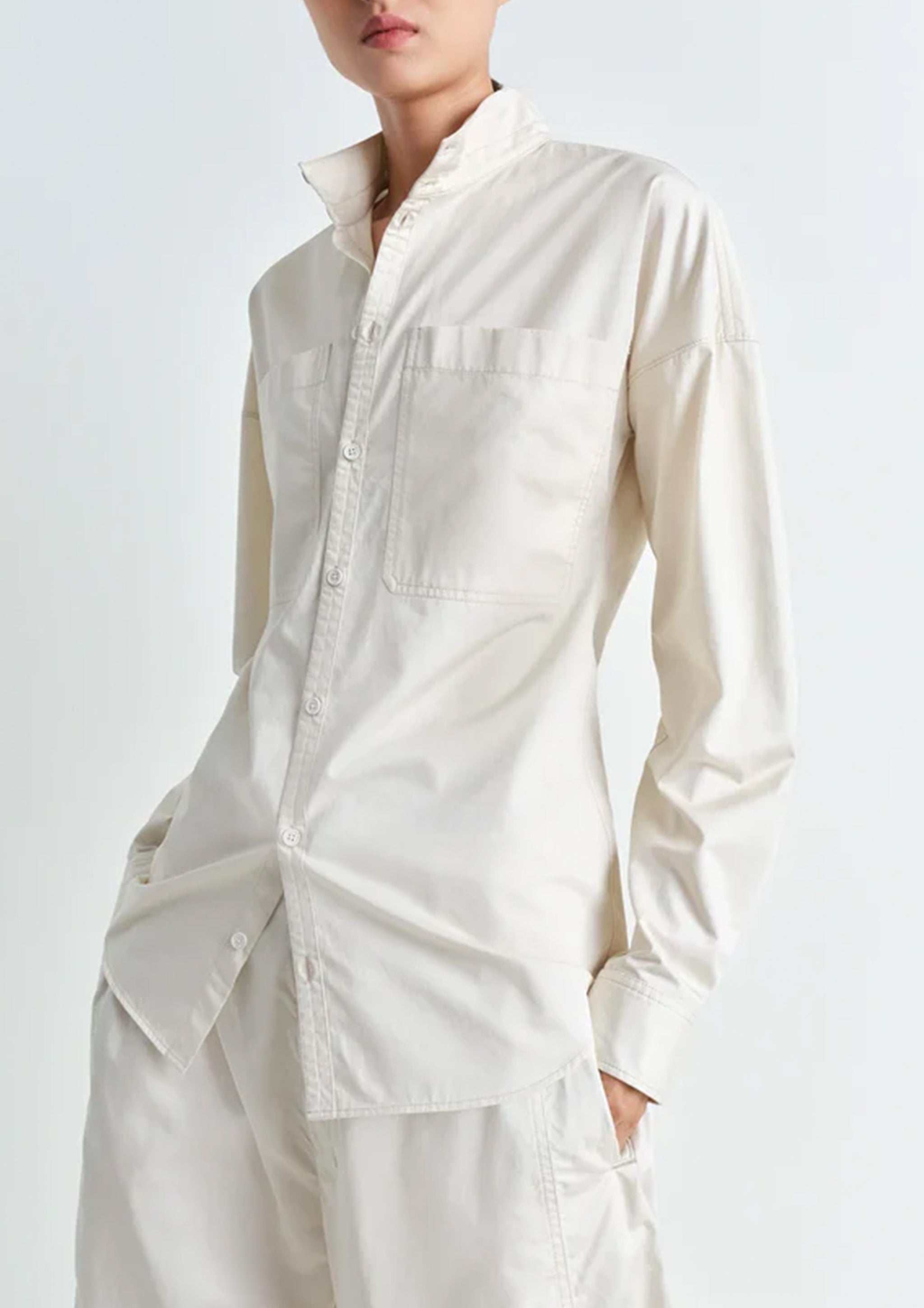 LEMAIRE - FITTED SHIRT CREAMY WHITE – SOLAR MTP