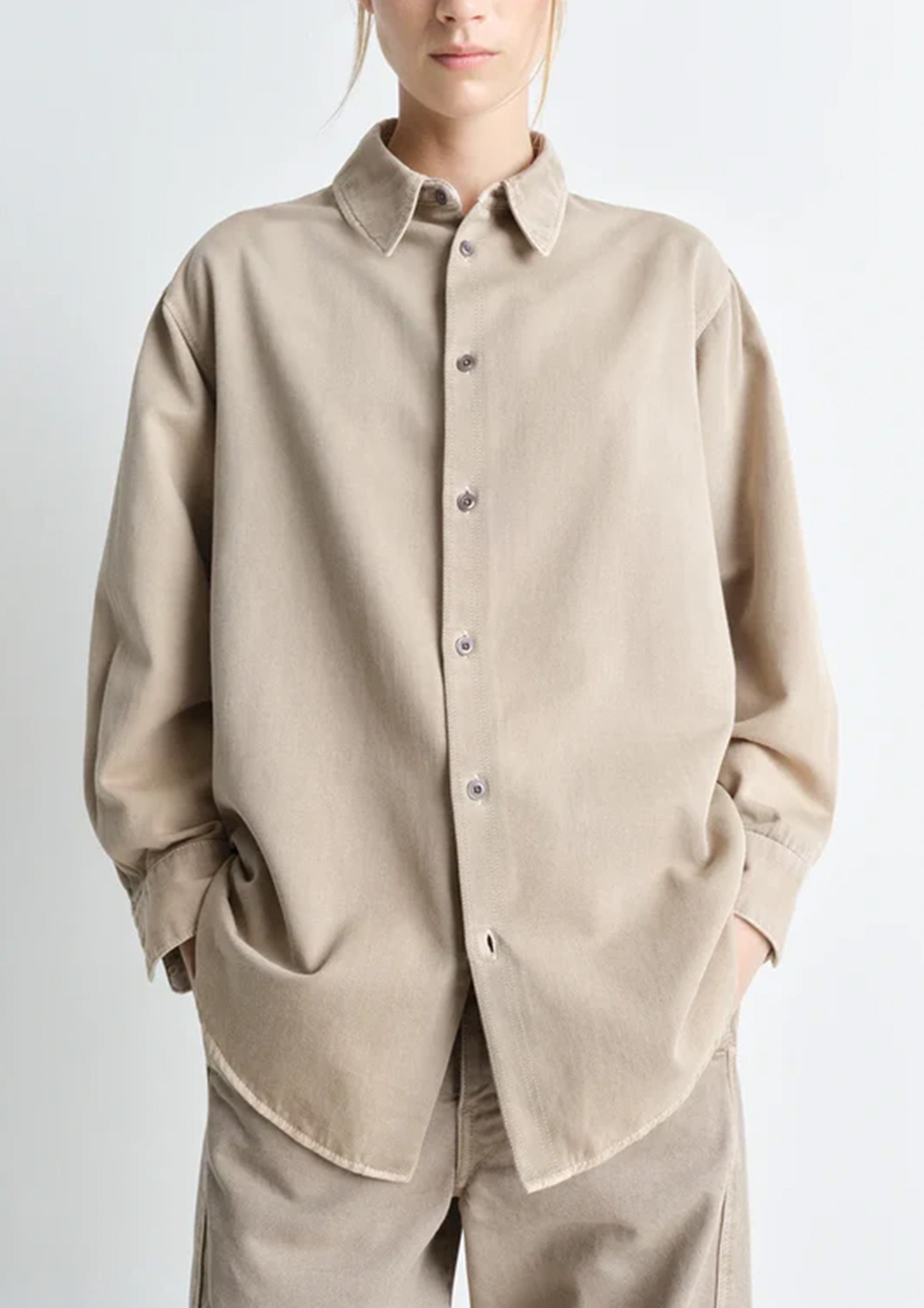LEMAIRE - RELAXED SHIRT NATURAL BEIGE – SOLAR MTP