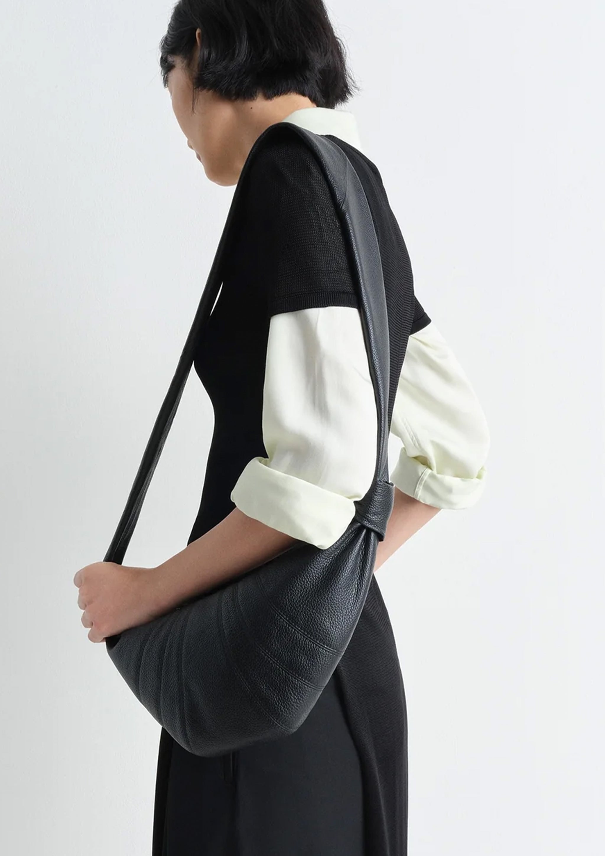 LEMAIRE - SMALL CROISSANT BAG BLACK – SOLAR MTP