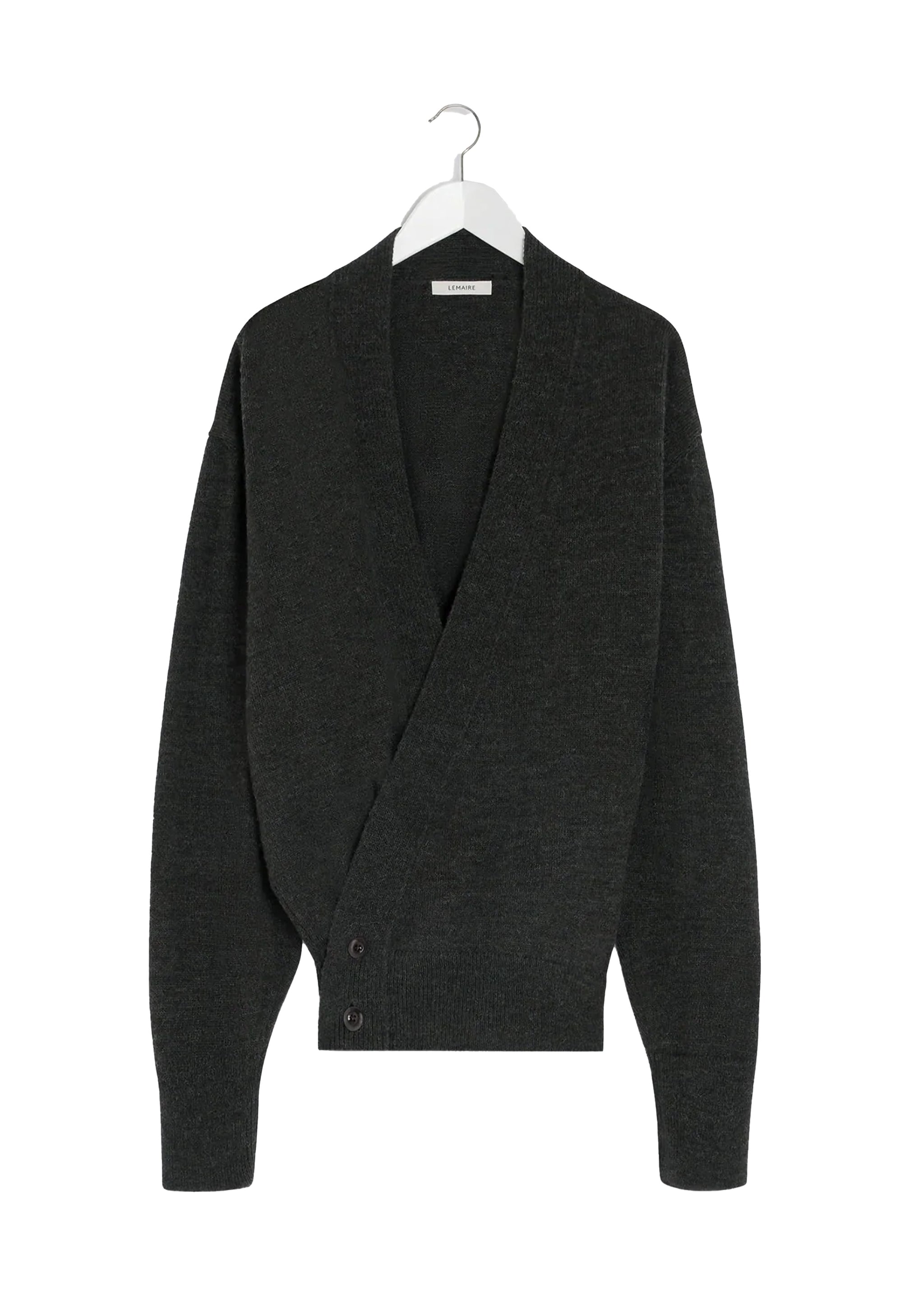 LEMAIRE - WRAP CARDIGAN DARK ESPRESSO – SOLAR MTP