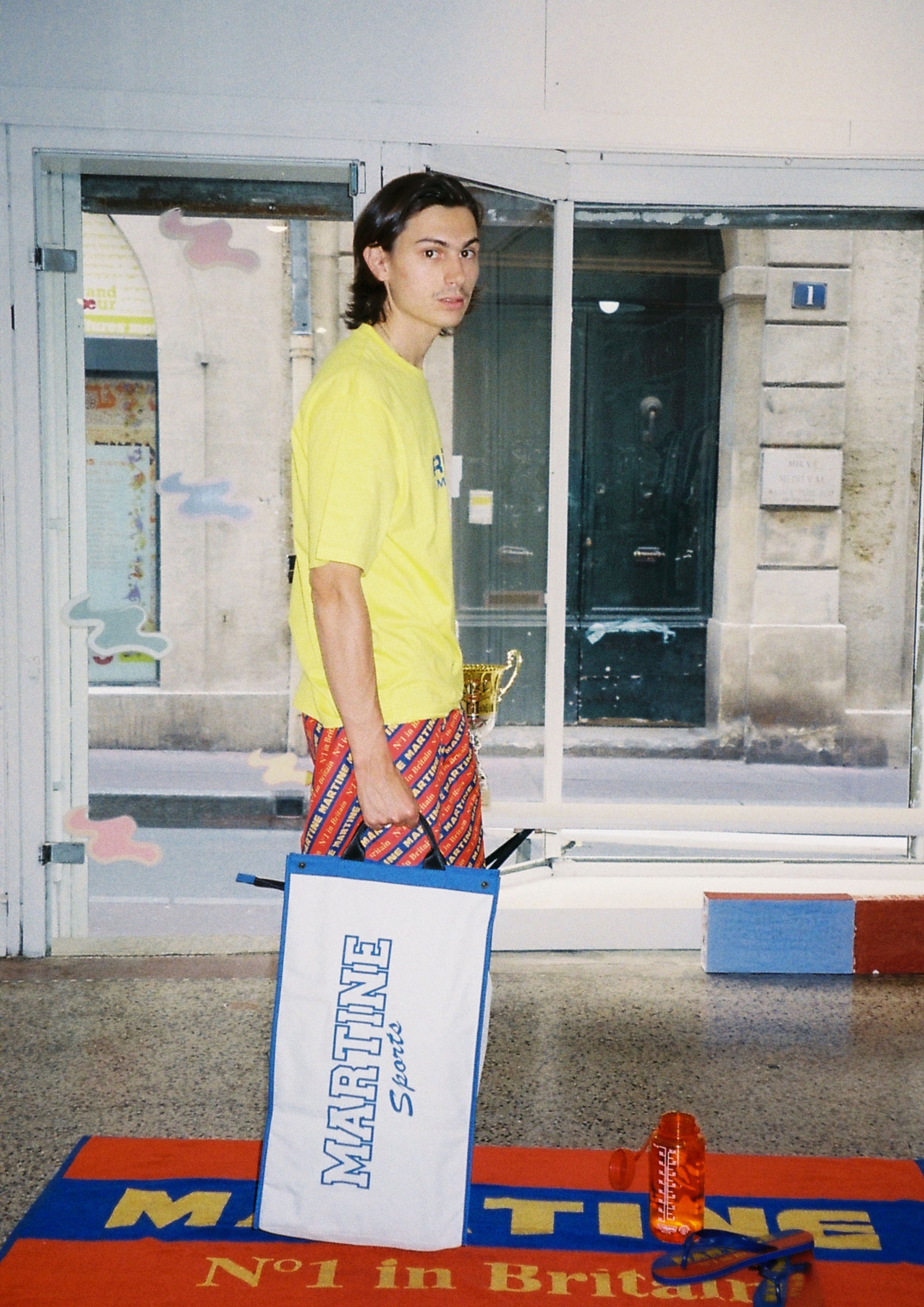 【MARTINE ROSE 24SS】FOLDABLE CARRIER BAG Martine Rose FOLDABLE CARRIER BAG - WHITE/BLUE | Garmentory