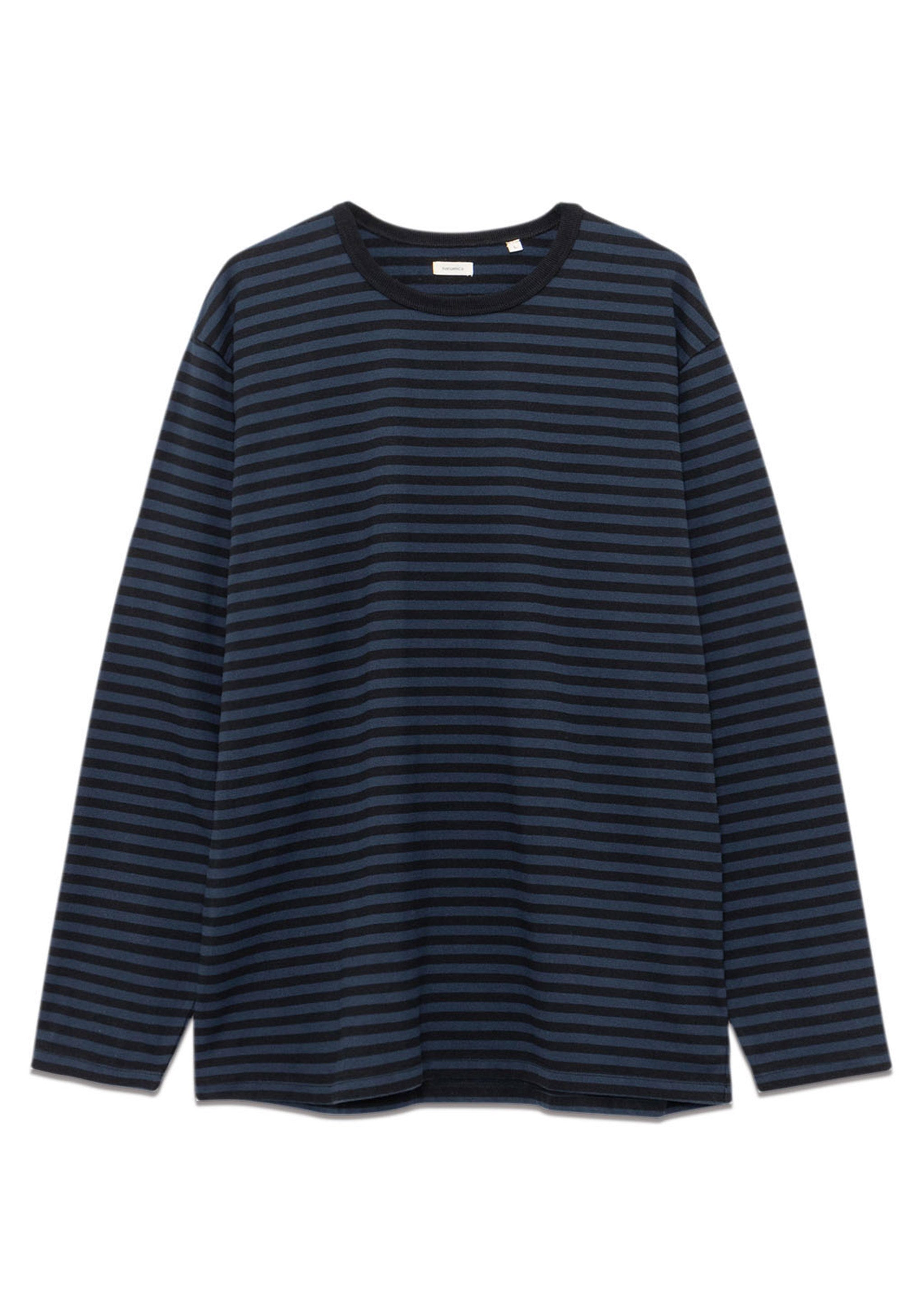 NANAMICA - COOLMAX STRIPE JERSEY L/S TEE BLACK x NAVY – SOLAR MTP
