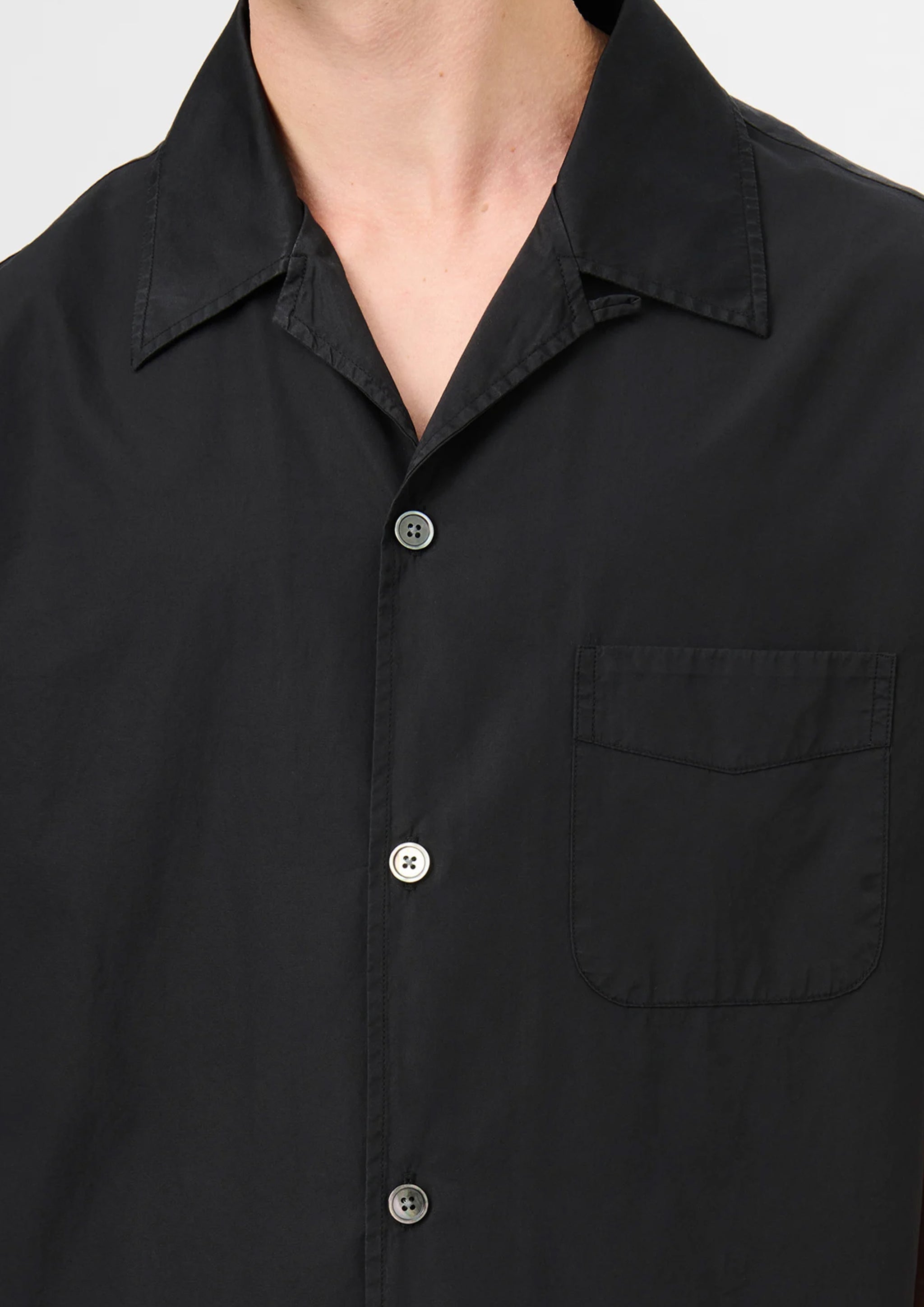 25ss OUR LEGACY HEUSEN SHIRT ブラック 48 Our Legacy Heusen Shirt Shortsleeve Black All Day Poplin
