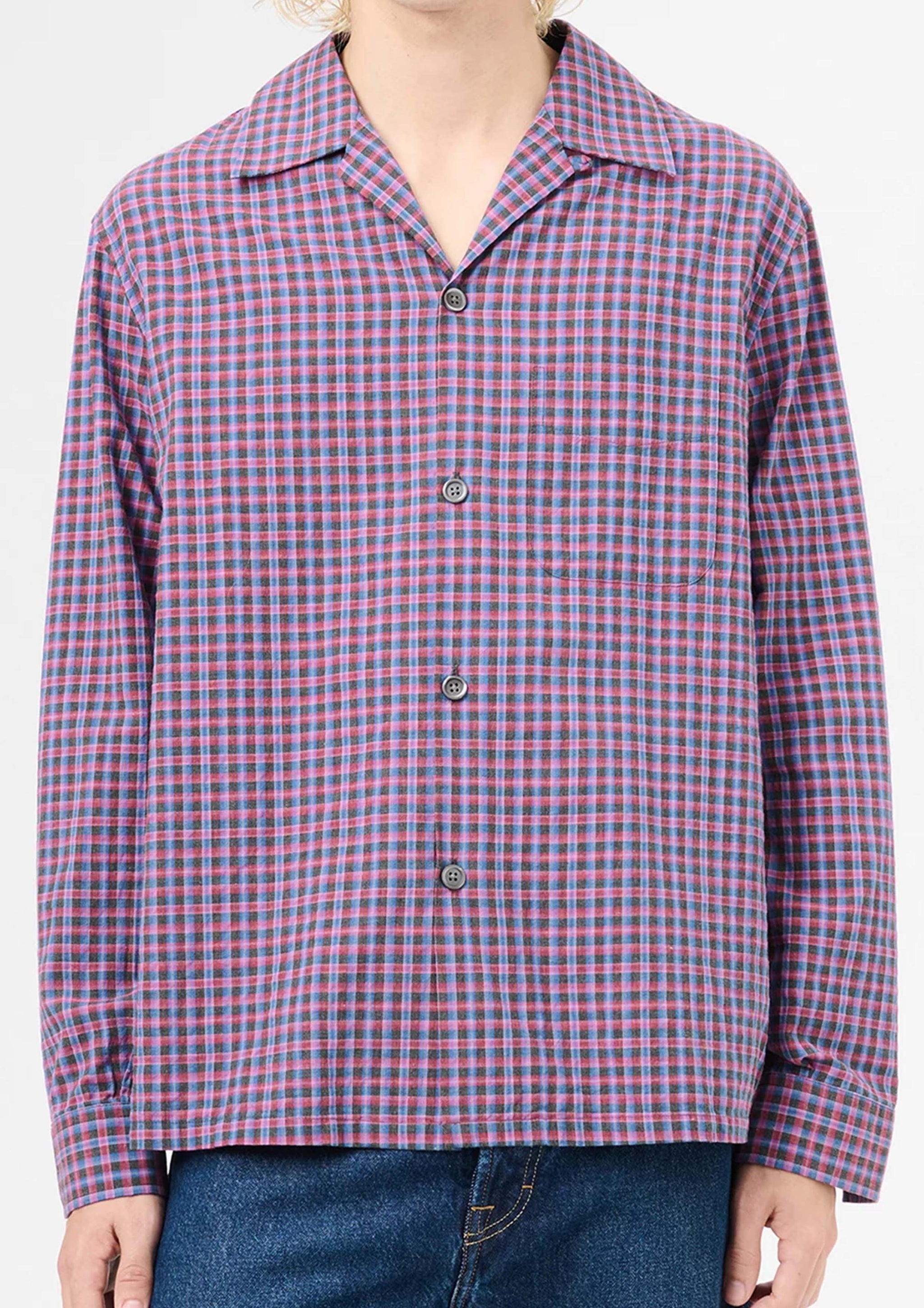 シャツ HUECLOSET Before Sunset Check Shirt SE120 Rhythm Linen Check Shirt | PacSun