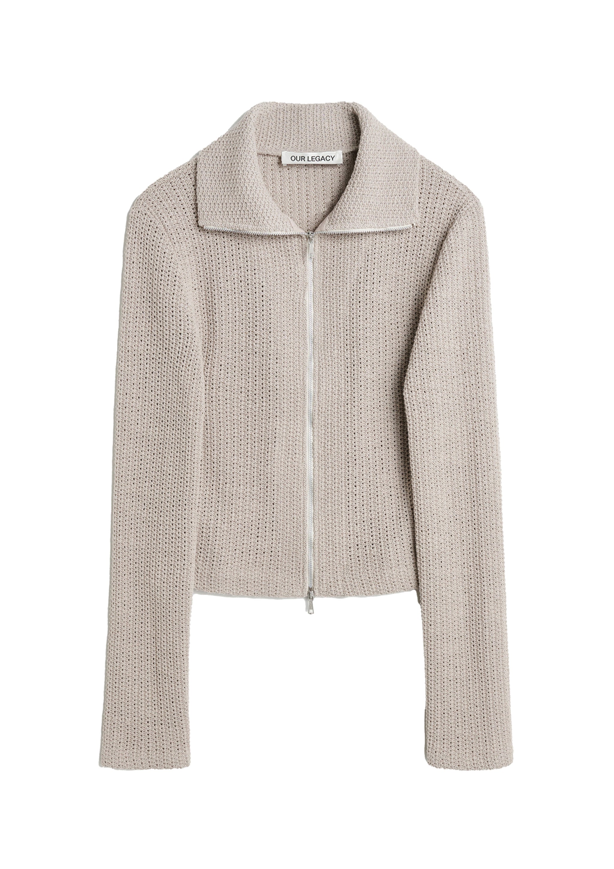OUR LEGACY - SLIM ZIP LONGSLEEVE MUSK DUSK ROPE WEAVE