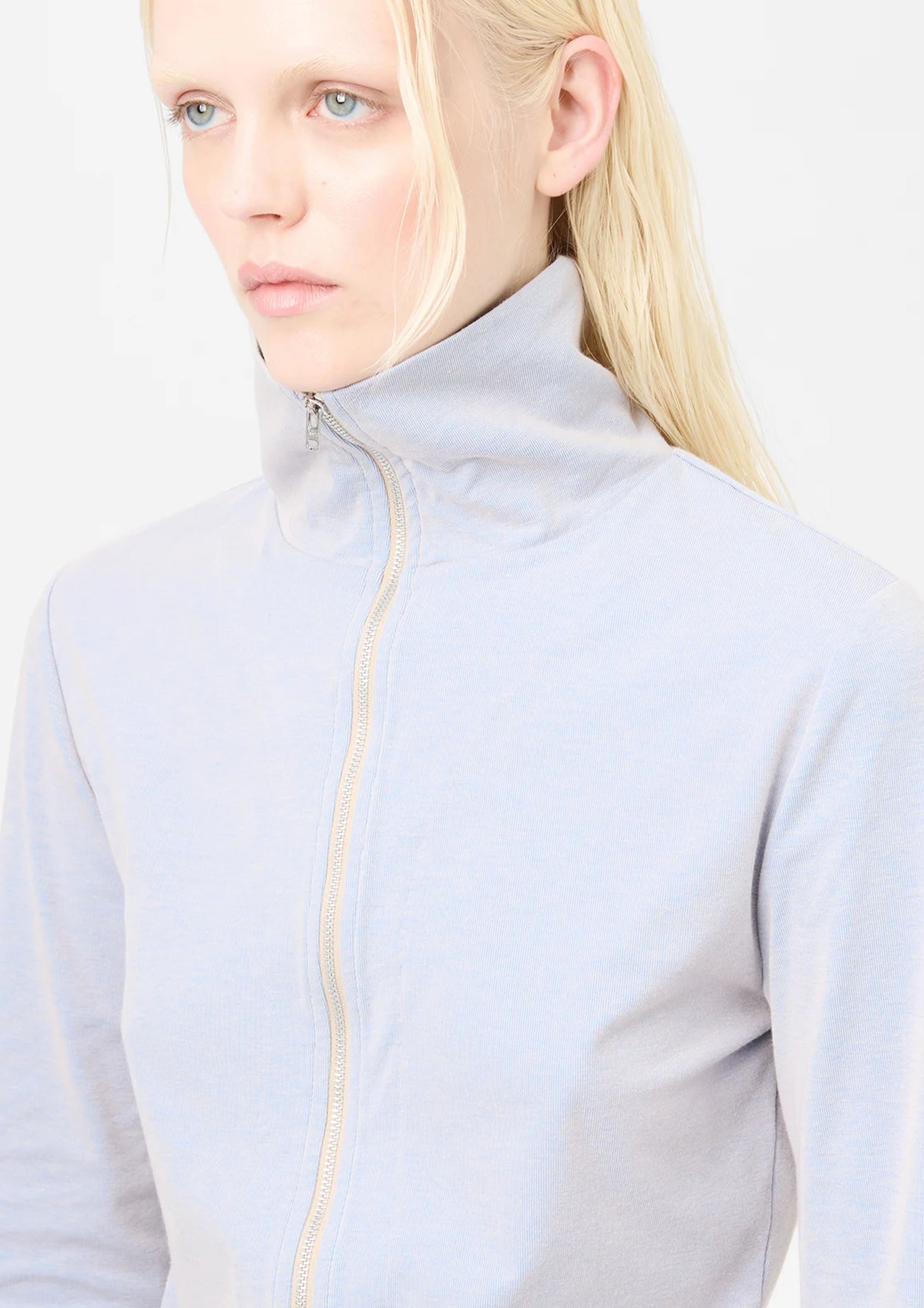 出品本日〆　our legacy slim zip long sleeve Our Legacy - Slim Zip Longsleeve Olive Crinkle Jersey