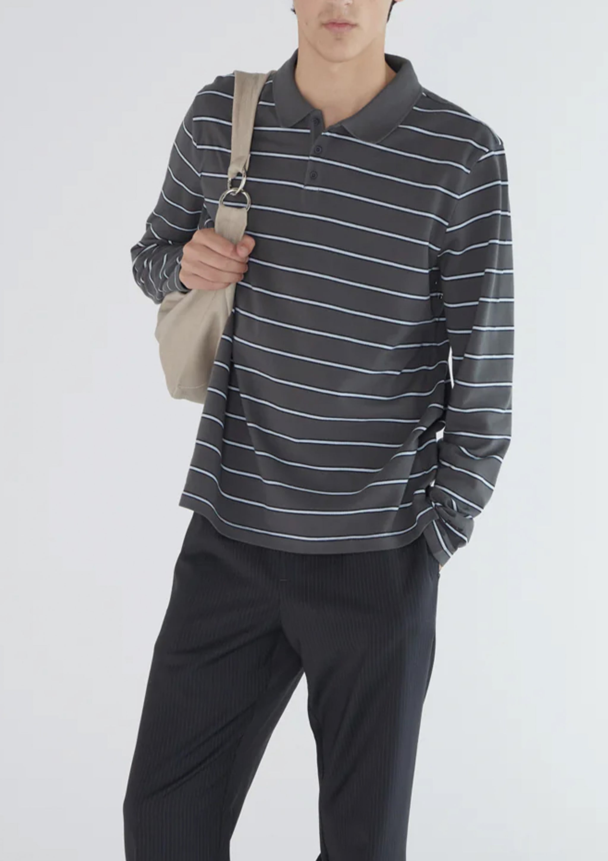 【常田大希着用】PALOMA WOOL COTY LS POLO GREY PALOMA_WOOL_COTY_POLO_GREY_2_2