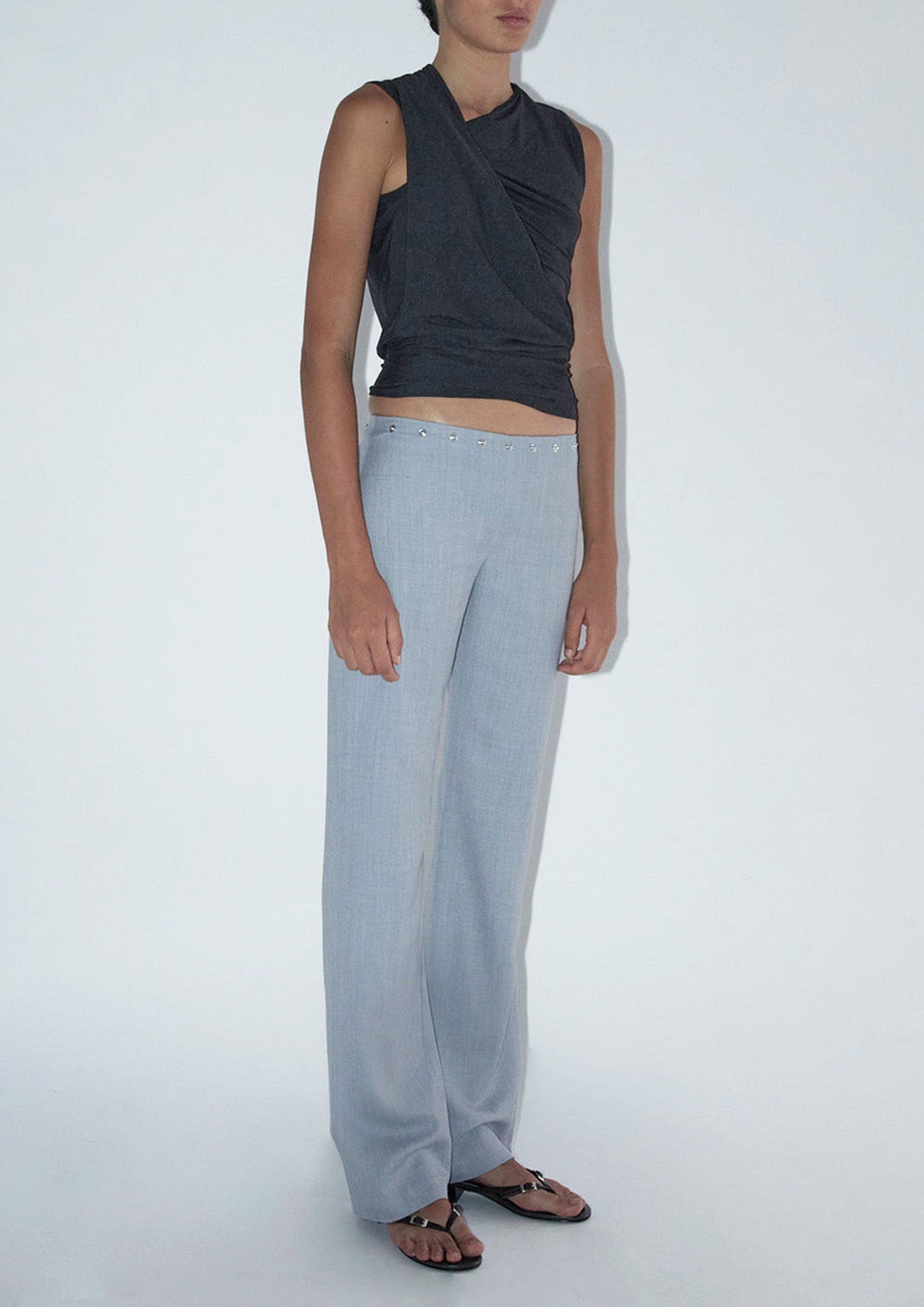 PALOMA WOOL|SLACKS (Dain Snaps (UV3903-327)) PALOMA WOOL - DAIN SNAPS LIGHT GREY – SOLAR MTP