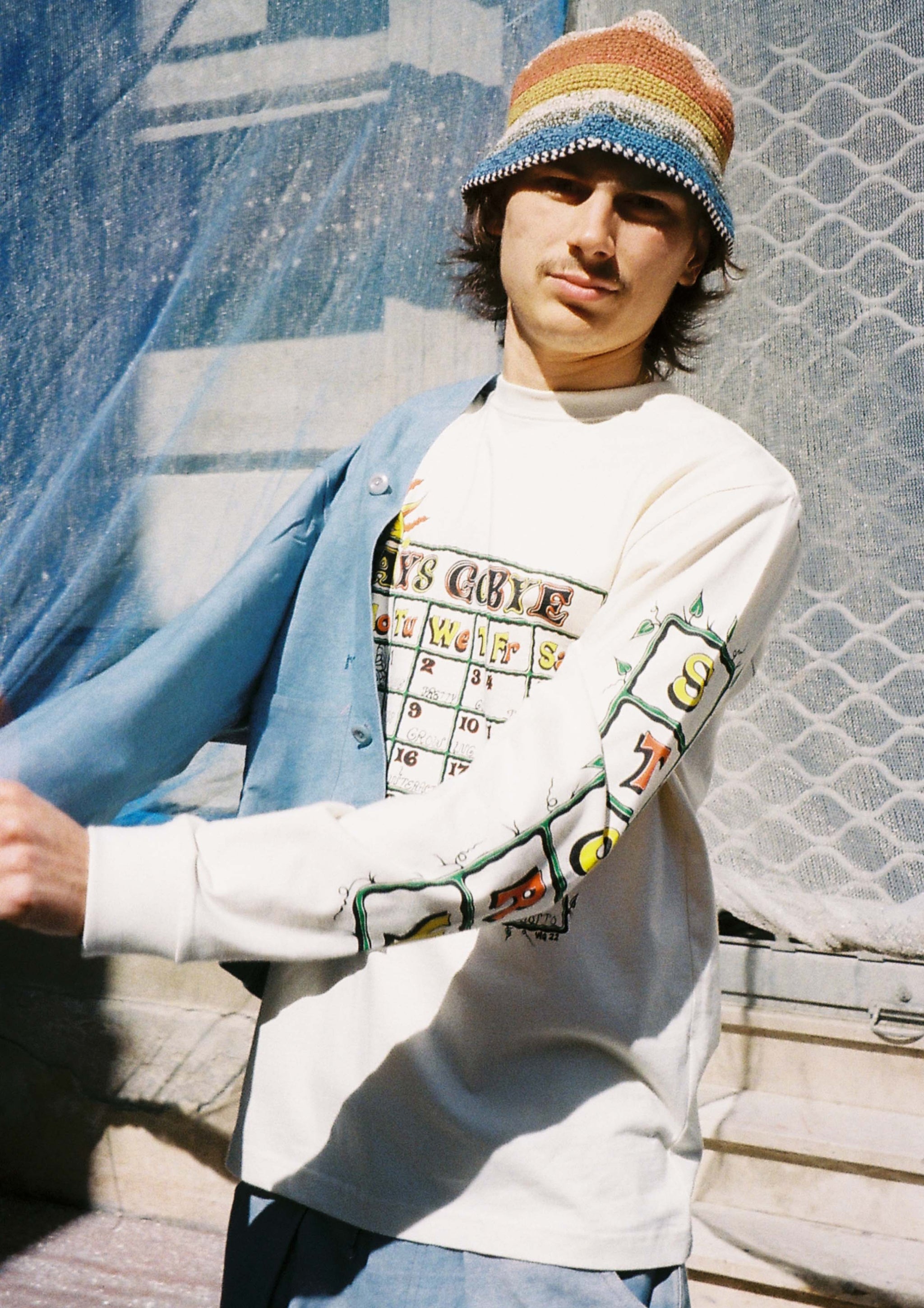 トップス Story mfg L/S T-shirt STORY MFG - GRATEFUL TEE LS ECRU DAYS GO BYE – SOLAR MTP