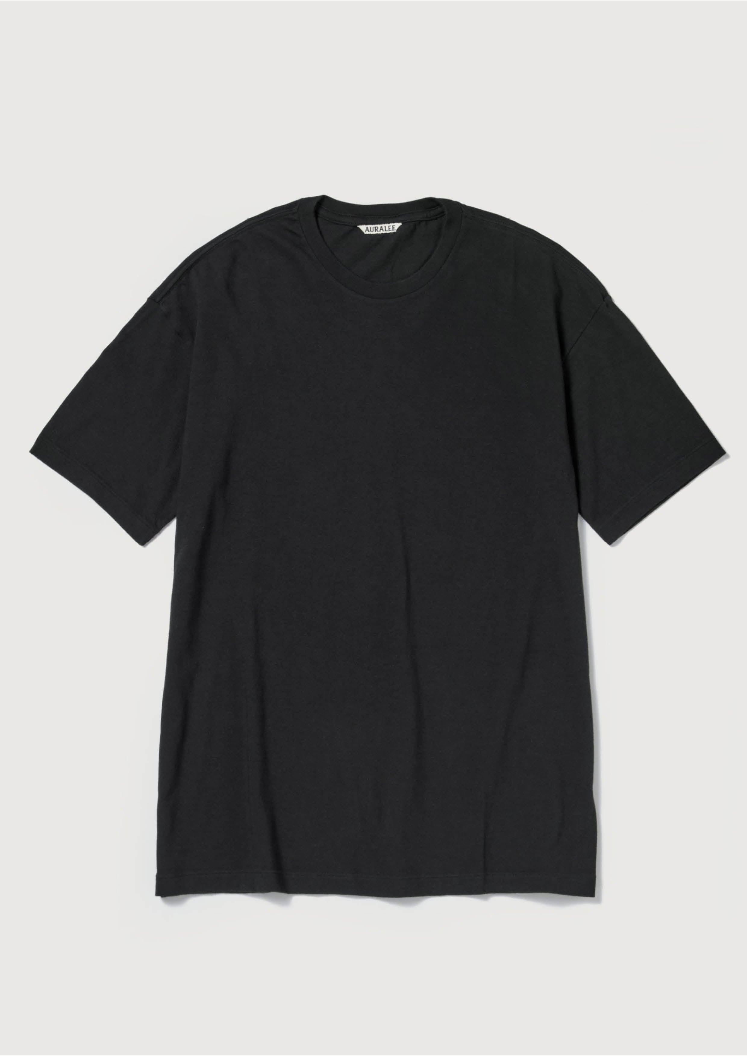 AURALEE - SEAMLESS CREW NECK TEE - BLACK SS24 – SOLAR MTP