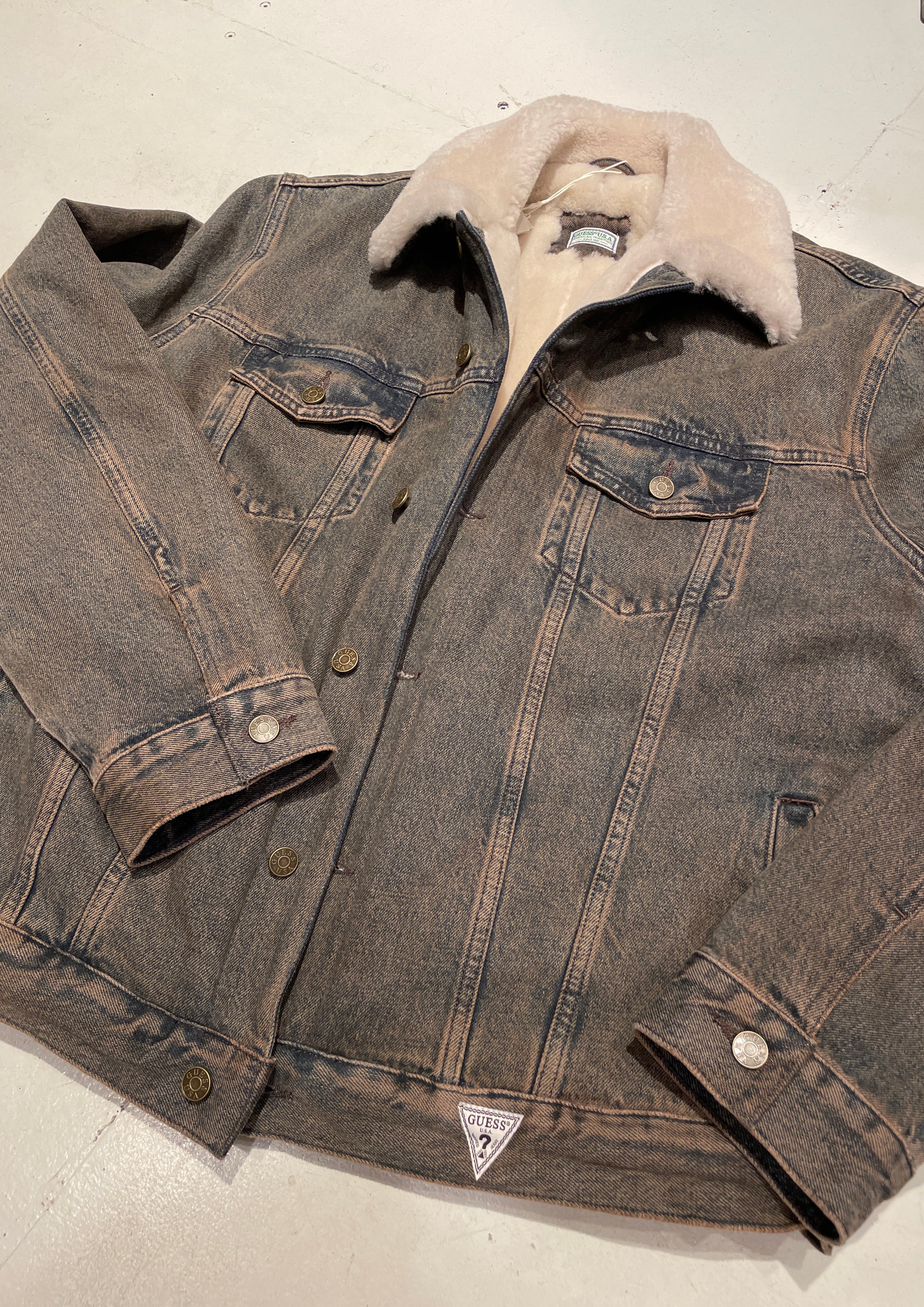 Guess mens sherpa jacket Clearance